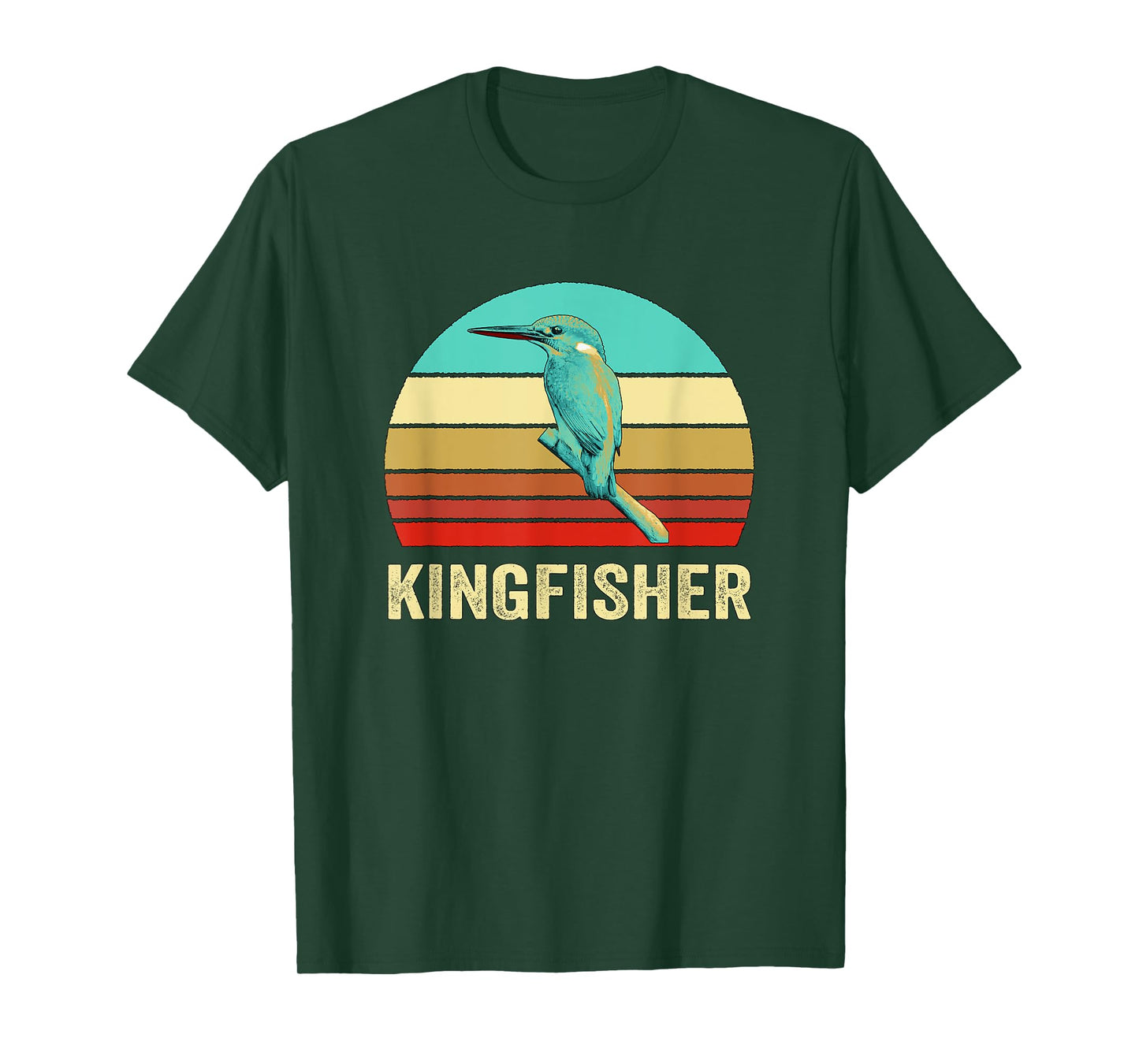 Vintage Retro Style Sunset Kingfisher T-Shirt
