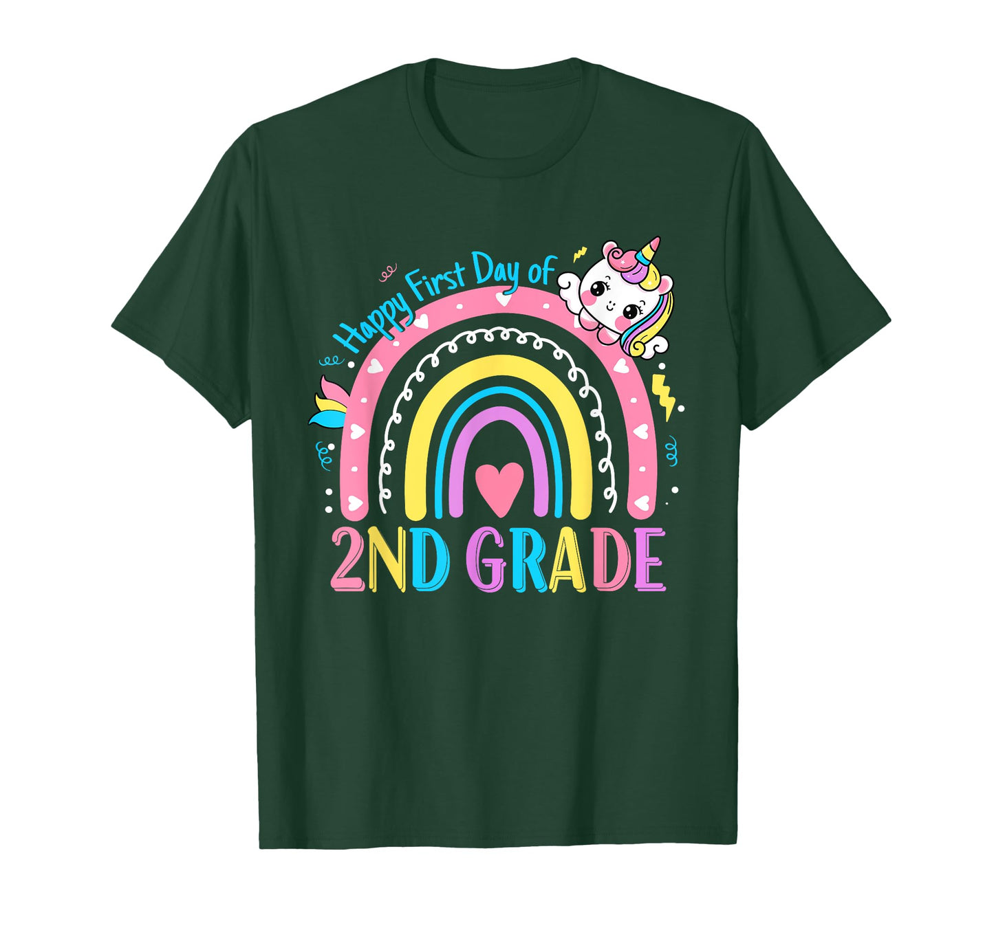 Second Grade First Day to School 2nd Grade Unicorn Girl Kids T-Shirt