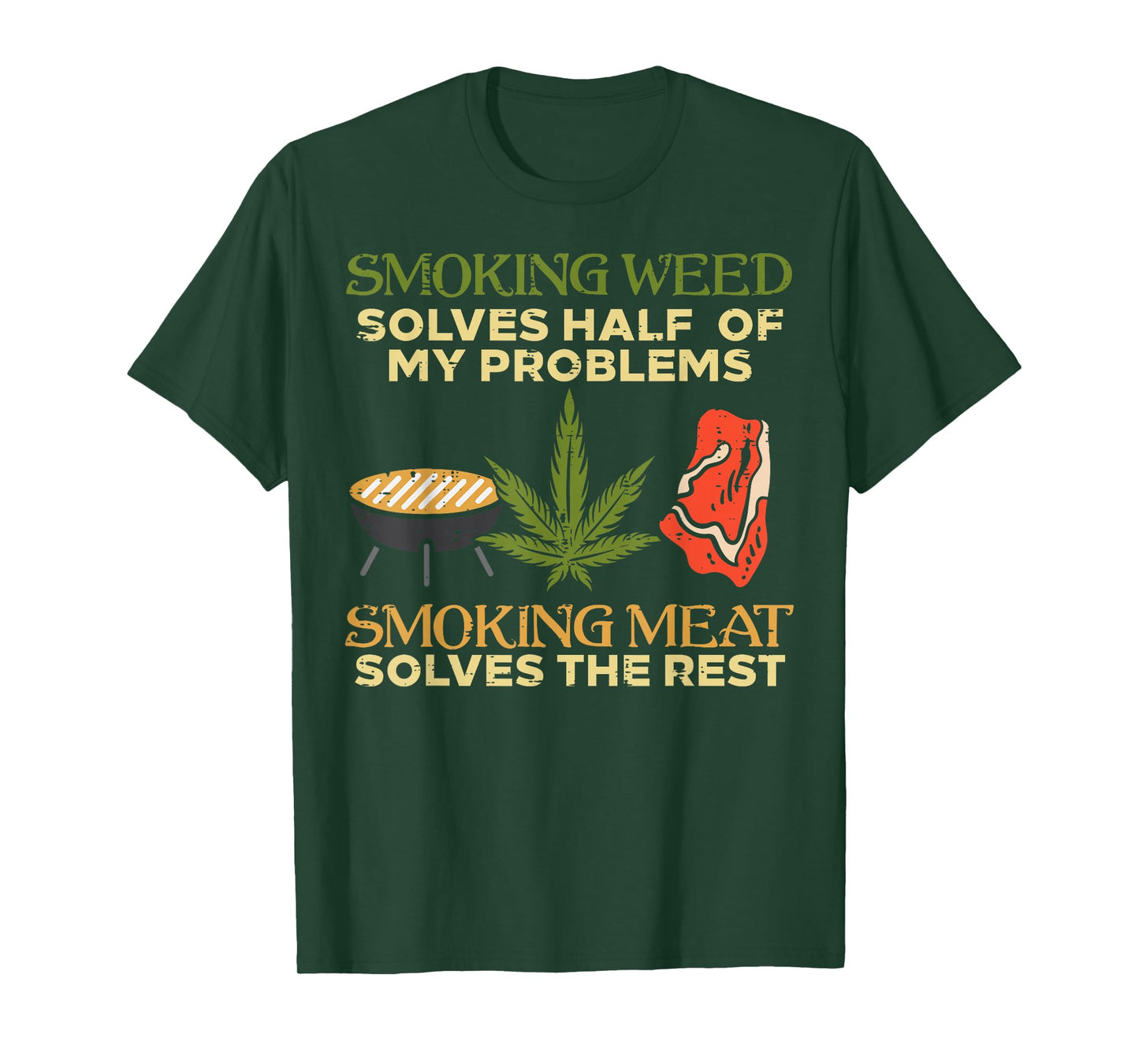 Grilling Solves Half Problems Meat Funny Bbq Barbecue Men T-Shirt