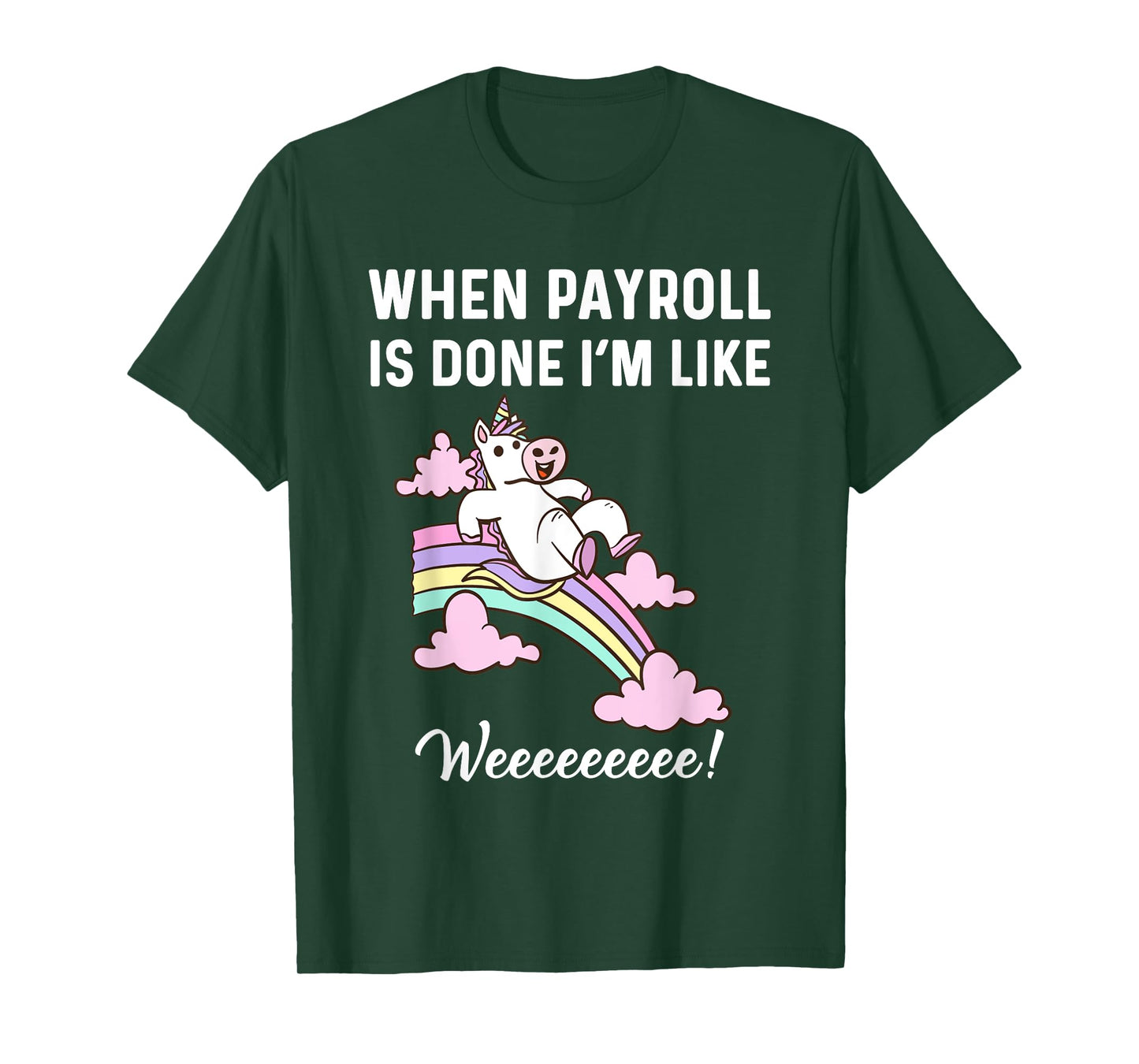 Funny Payroll Specialist Women Payroll Clerk Magical Unicorn T-Shirt
