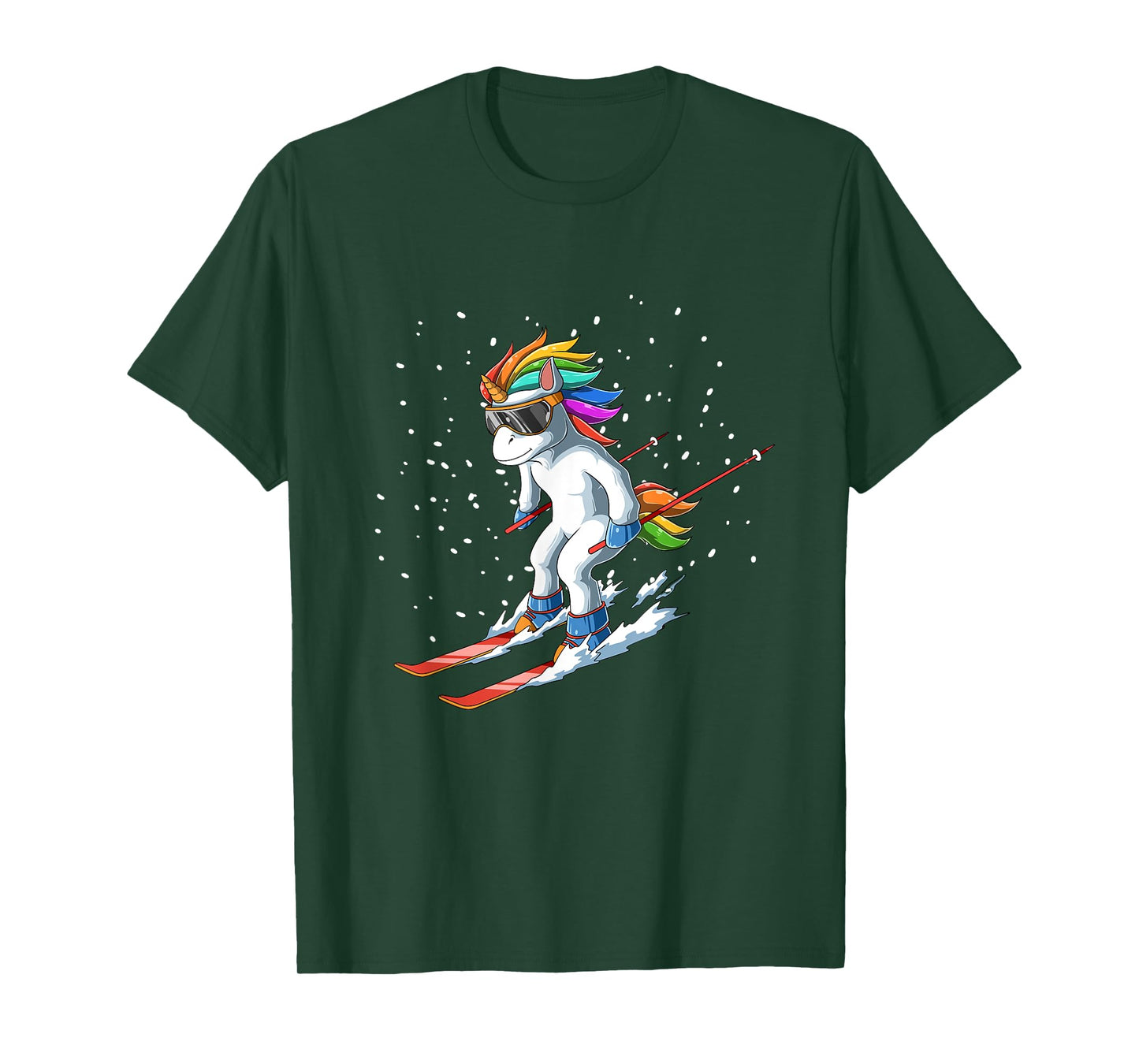 Unicorn on Ski - Funny Ski Gift T-Shirt