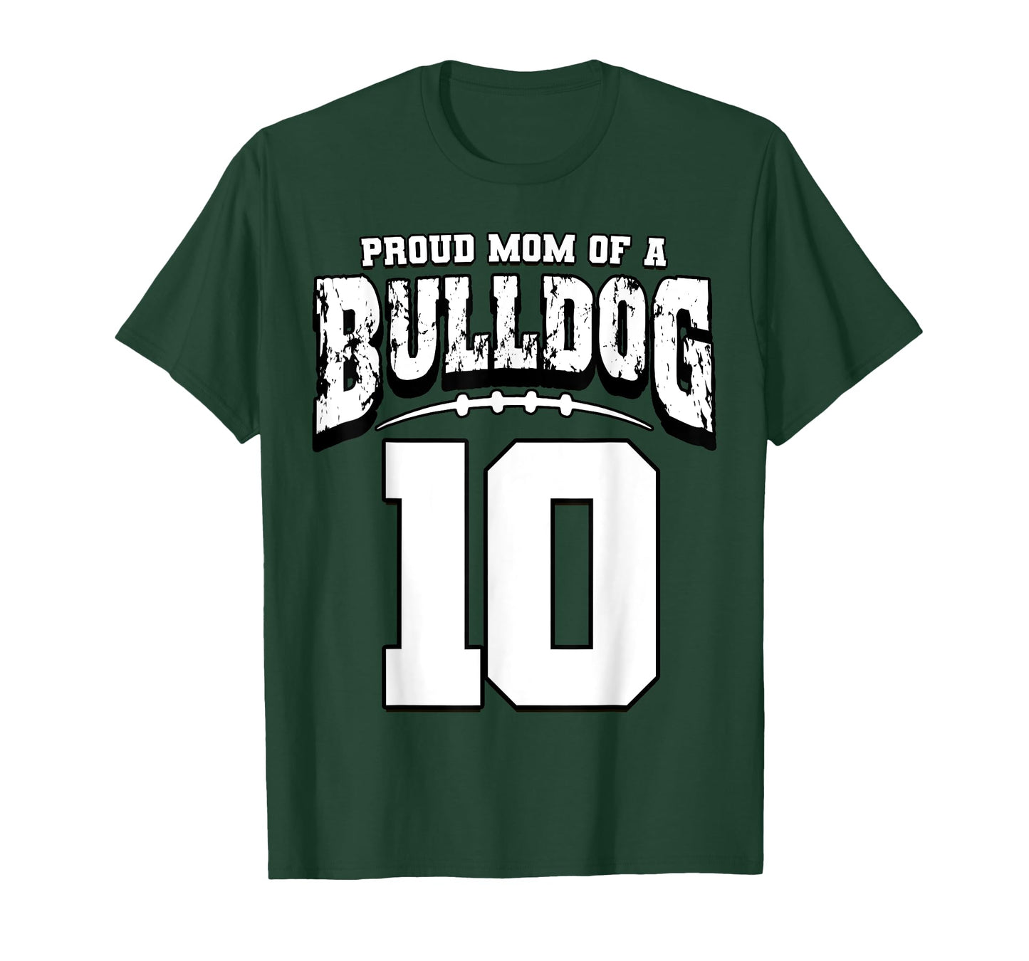 Proud Bulldog Football Mom Of Player 10 T-Shirt