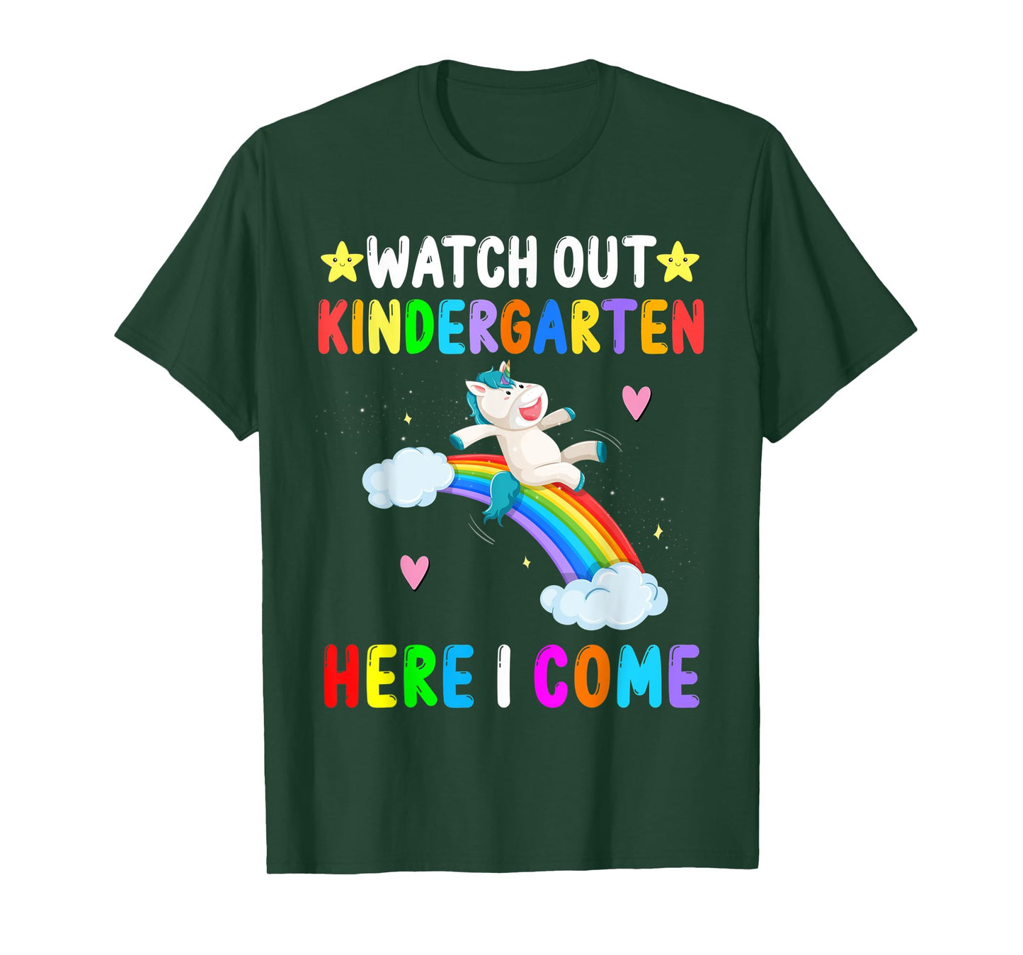 Watch Out Kindergarten Here I Come Unicorn Back To School T-Shirt