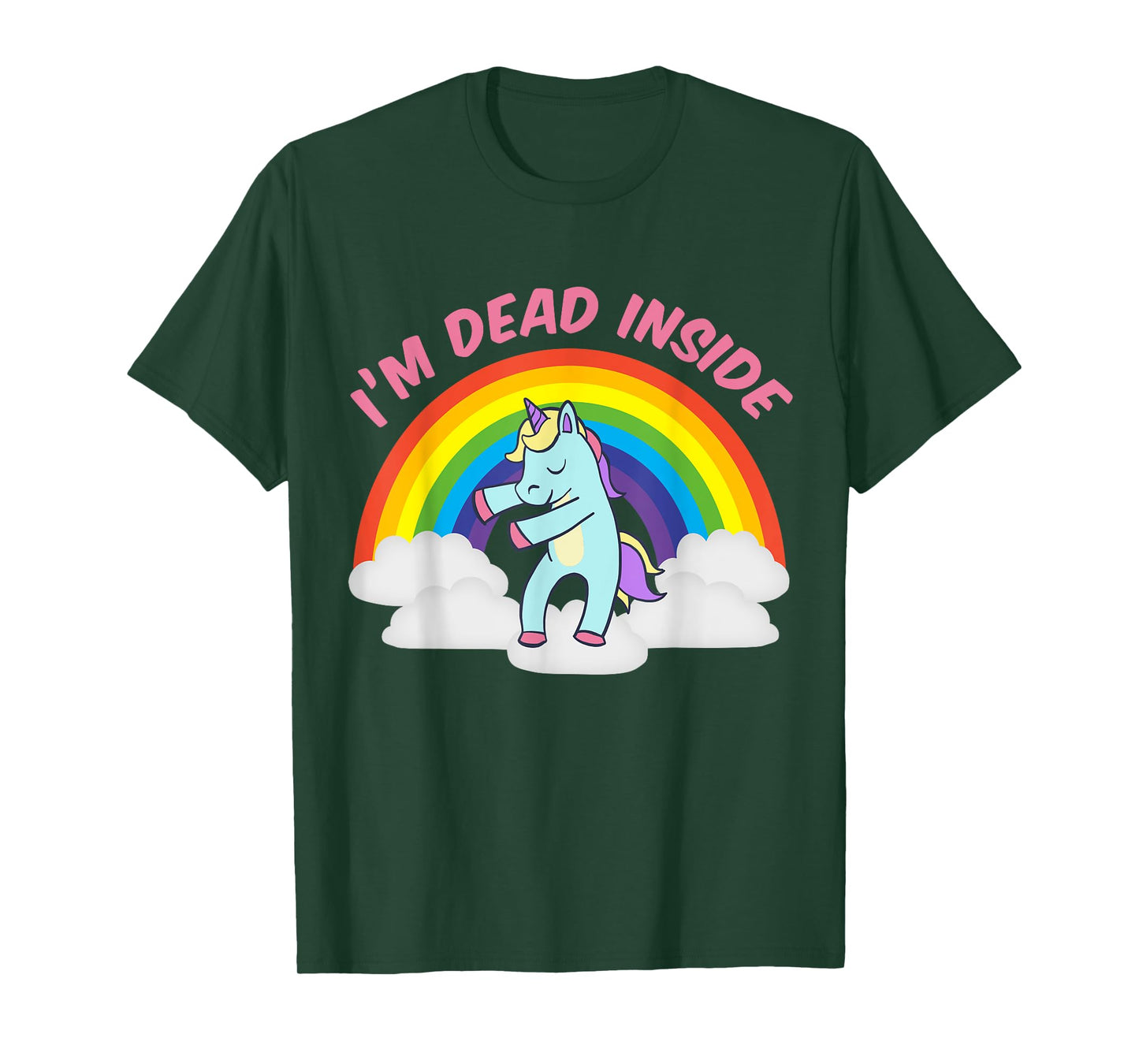 I'm Dead Inside Cute Unicorn Dabbing Rainbow Sarcastic T-Shirt