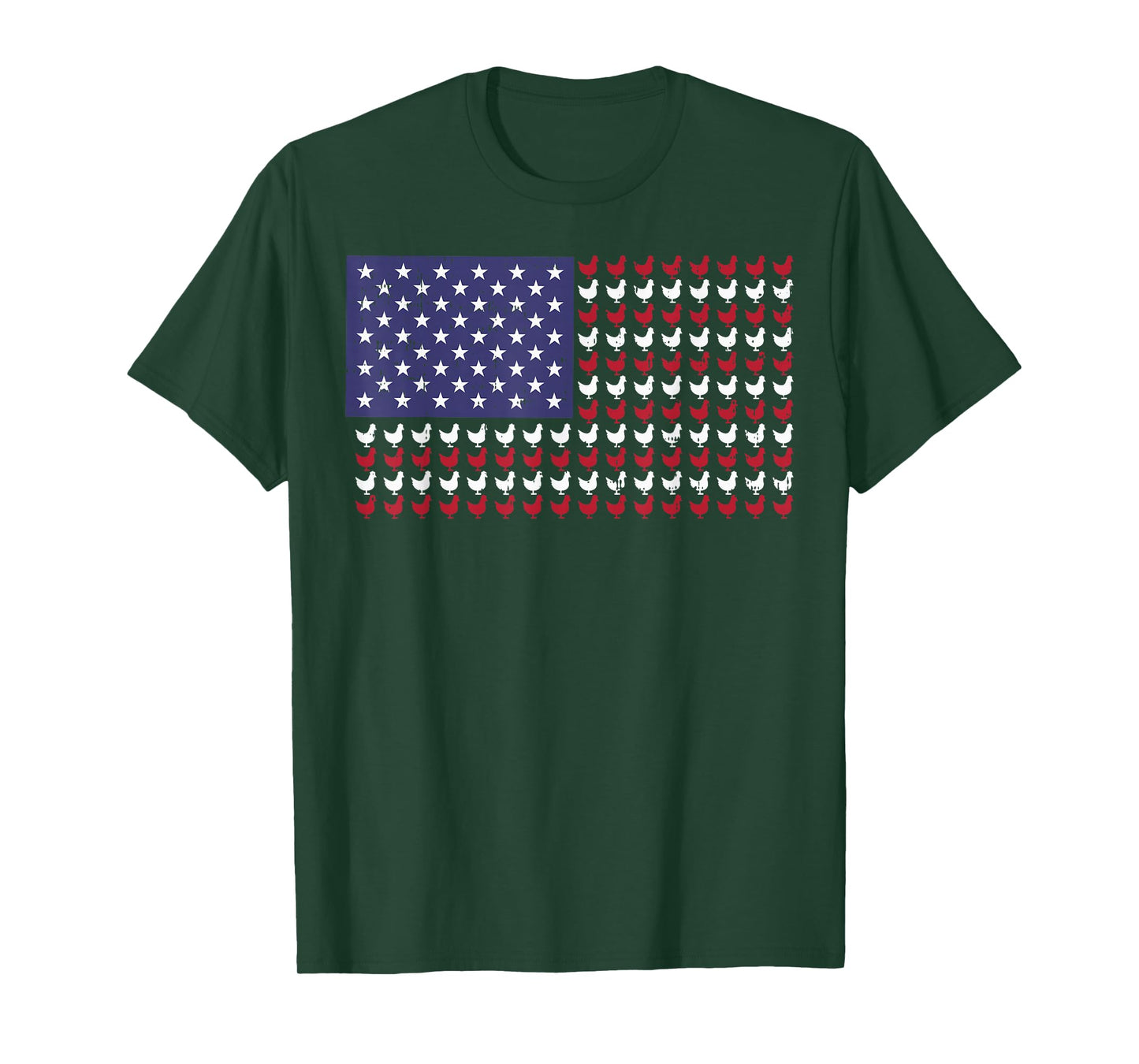 4th Of July US Flag Chickens Farm Patriotic Men Women Kids T-Shirt