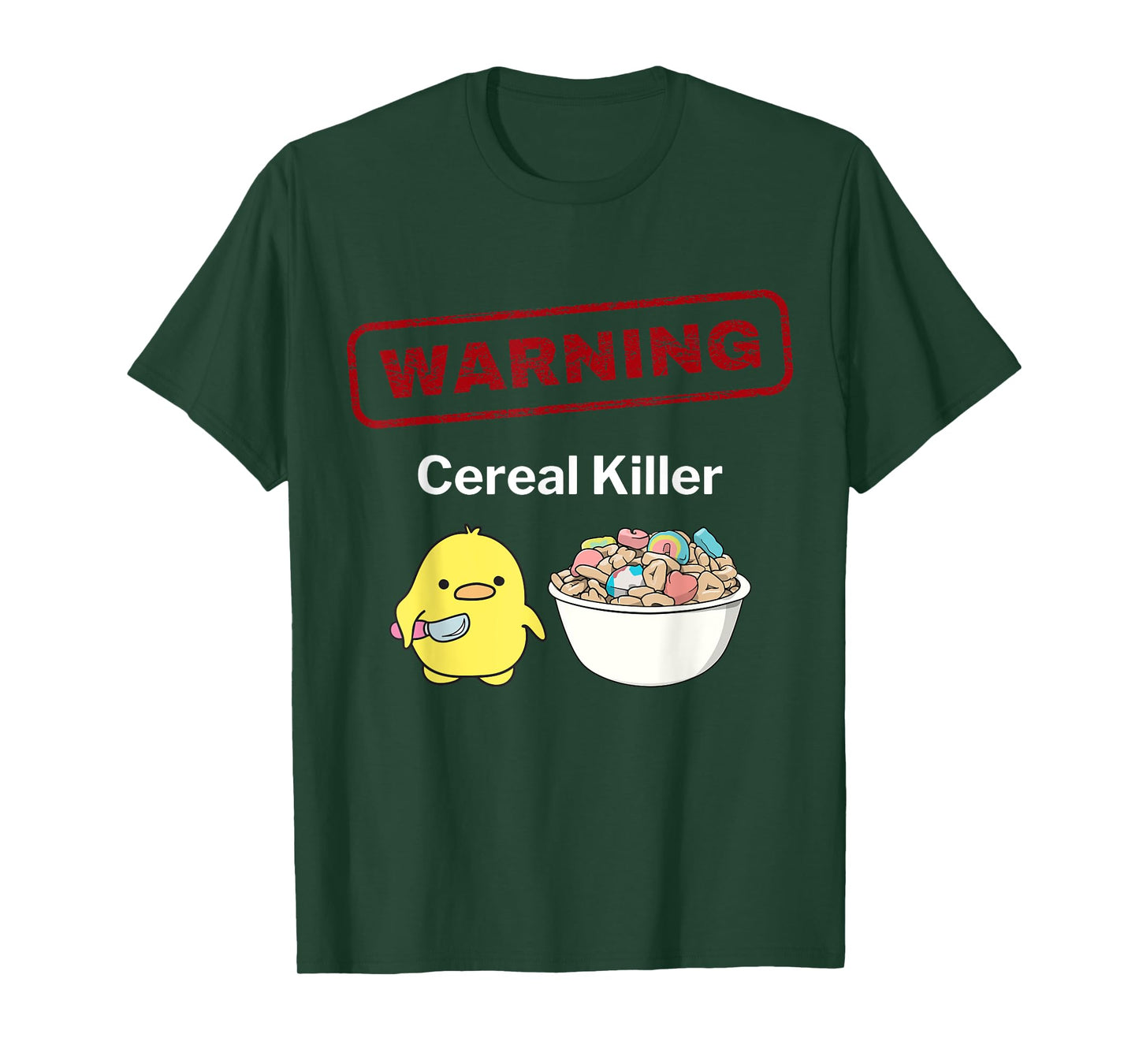 Funny Warning Cereal Killer Caution Cute Kawaii Anime Chick T-Shirt