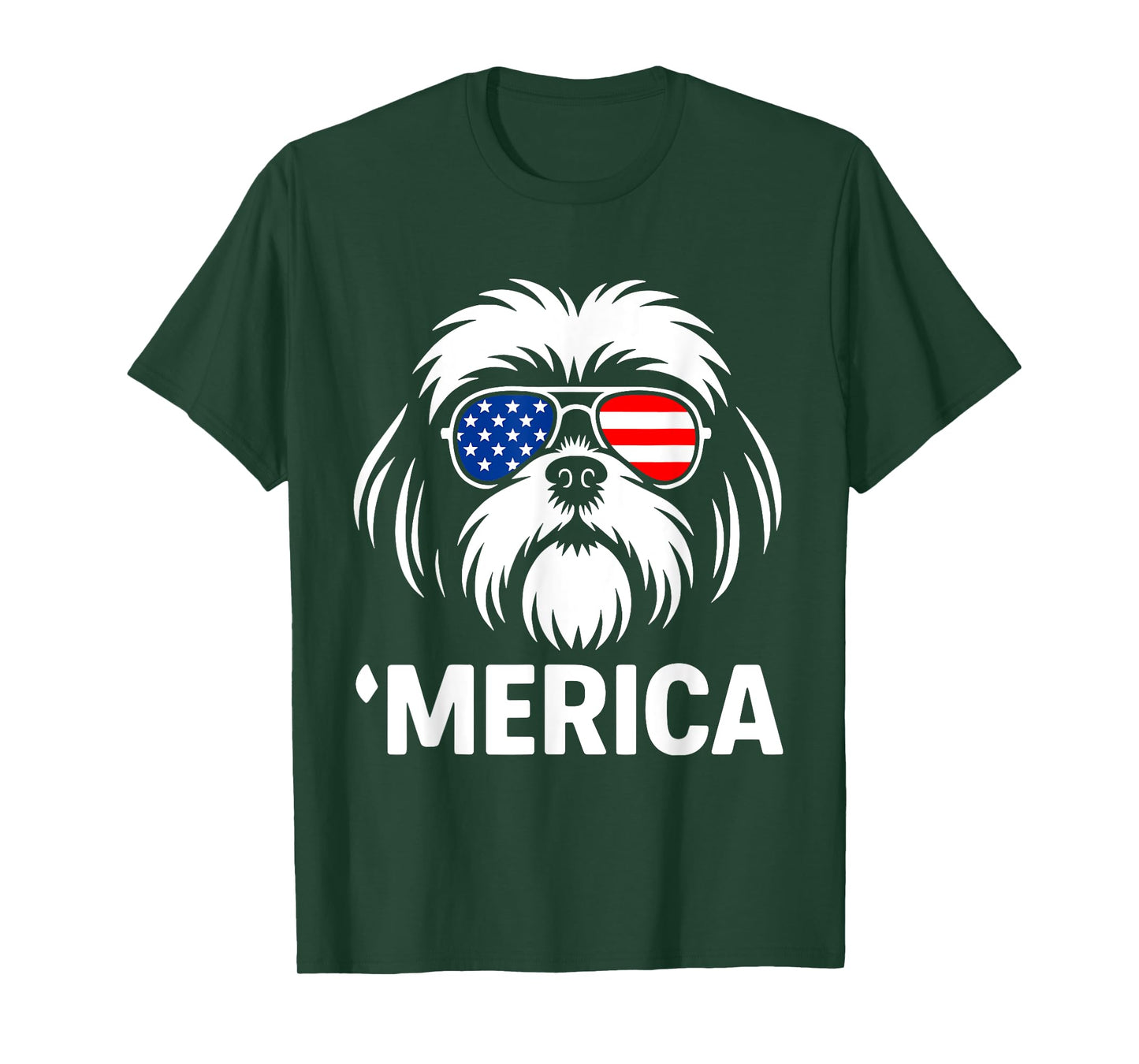Shih Tzu Merica 4th of July Dog Patriotic Shih Tzu Mom Dad T-Shirt