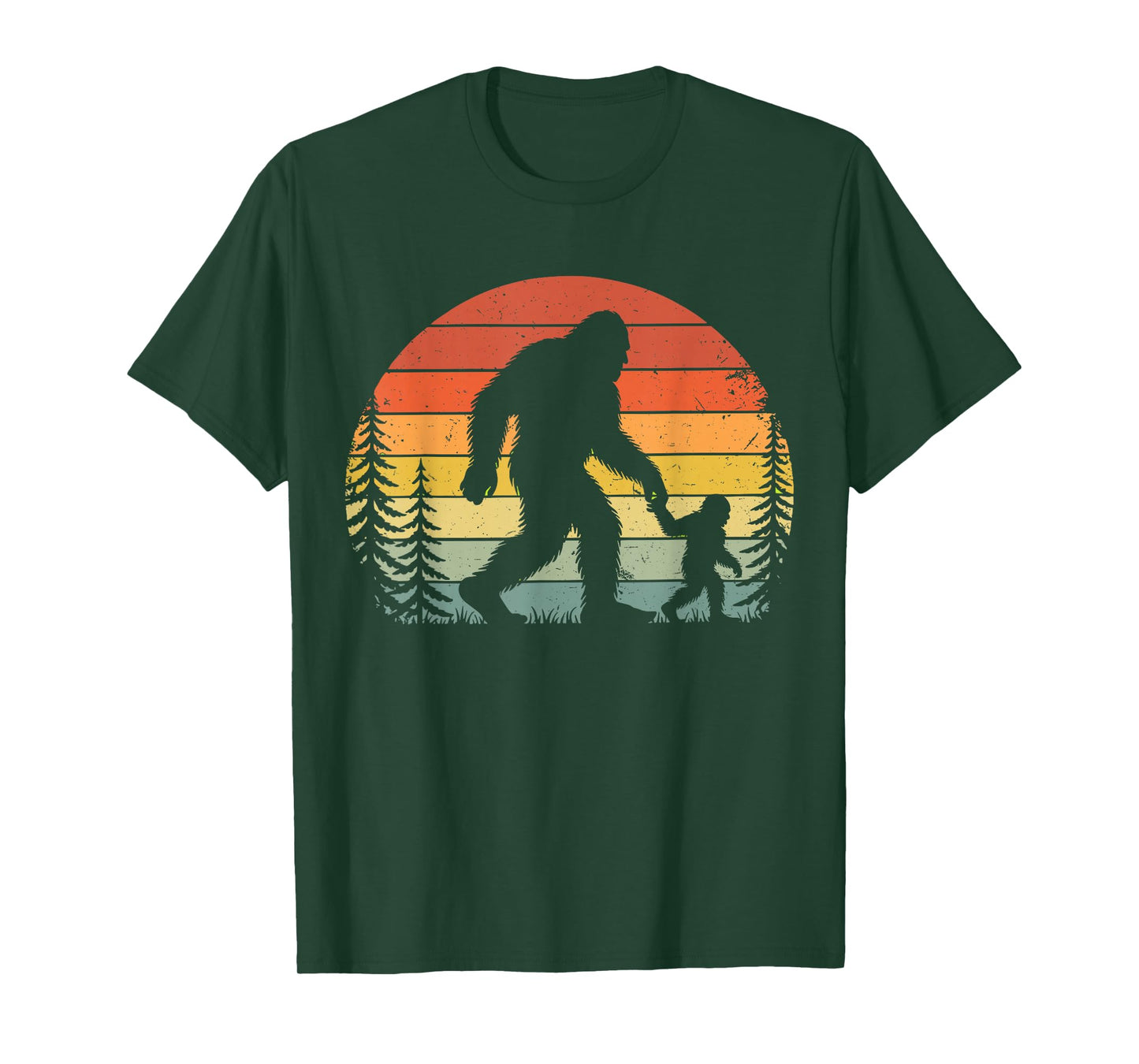 Retro Vintage Bigfoot Dad Fathers Day Father Son Matching T-Shirt
