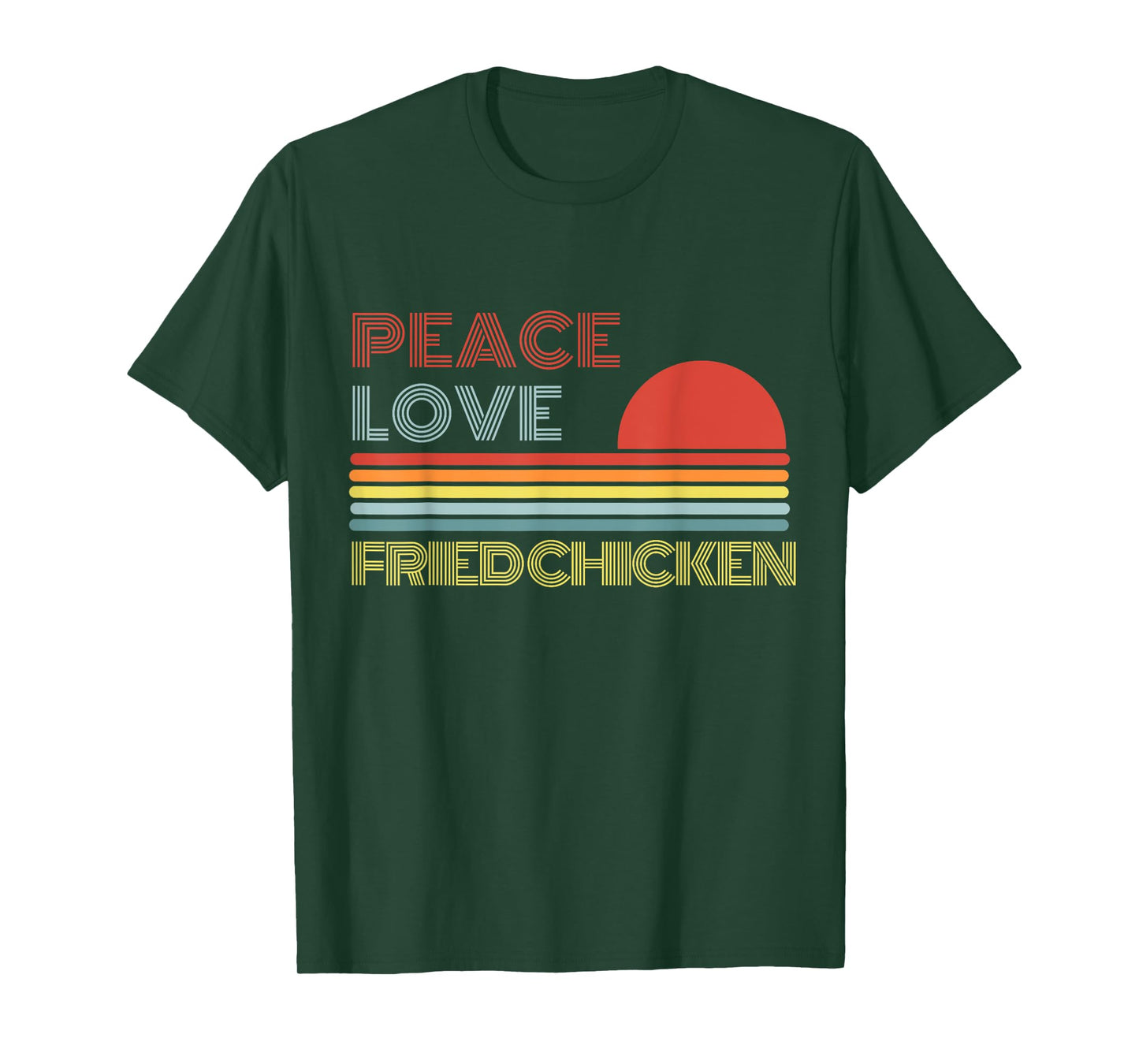 Peace Love Fried Chicken Retro Vintage T-Shirt