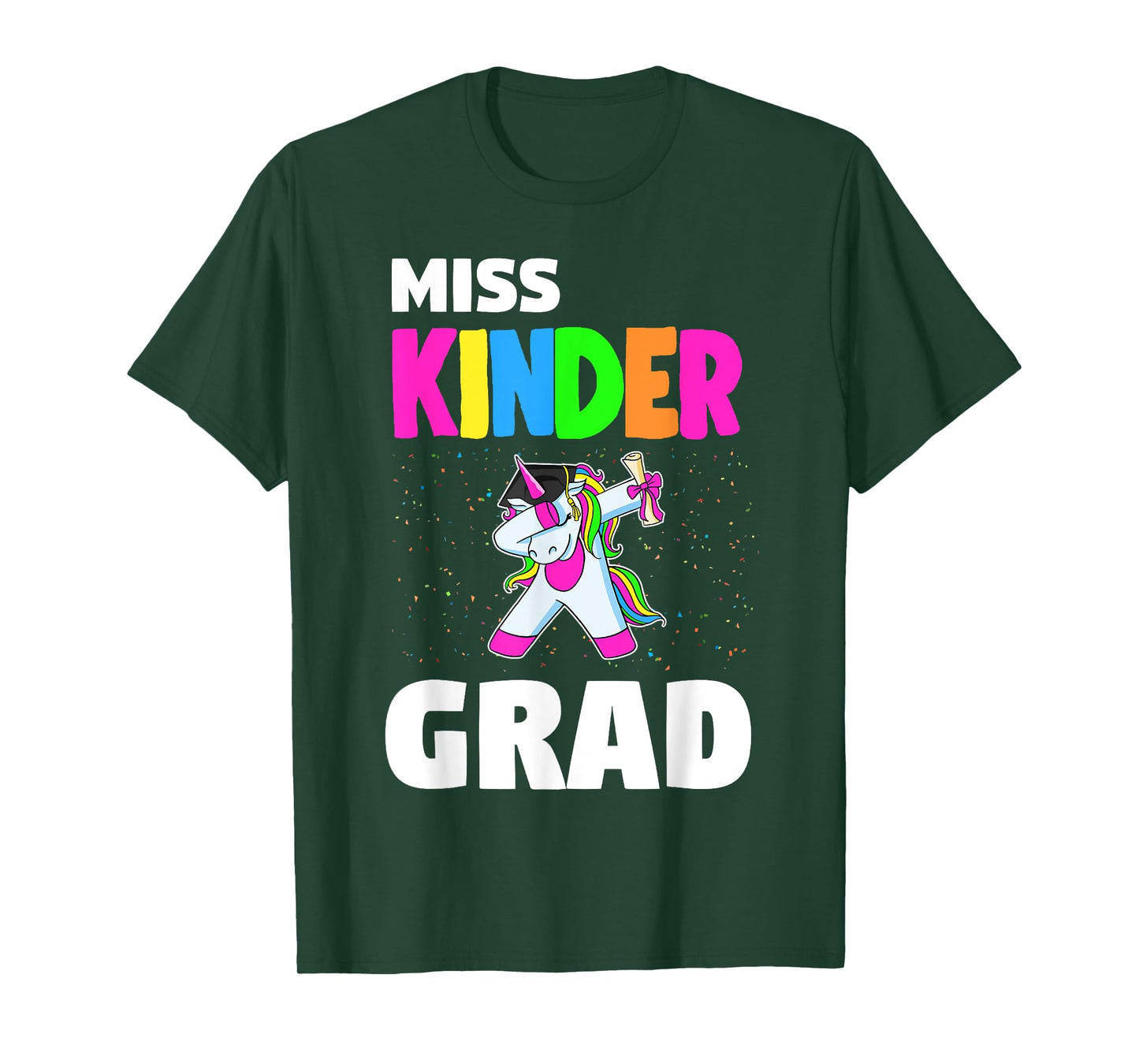 Miss Kinder Grad Kindergarten Graduation Unicorn T-Shirt