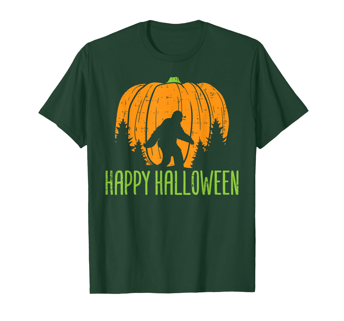 Happy Halloween Bigfoot Pumpkin Sasquatch Men Women Kids T-Shirt
