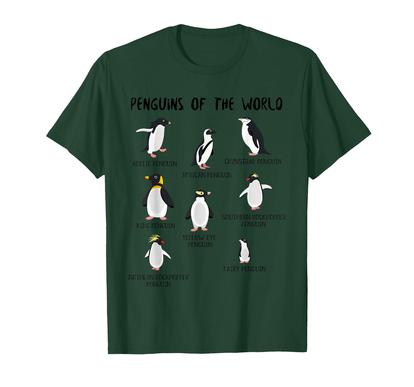 8 Rarest Penguins of the World - Funny Penguin Animals Lover T-Shirt