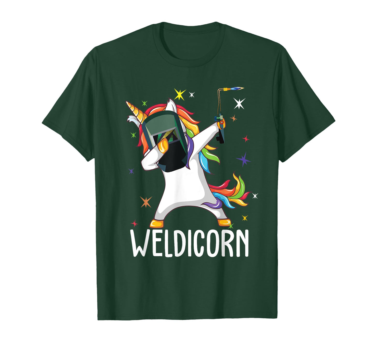 Weldicorn Funny Welder Unicorn Dabbing T-Shirt