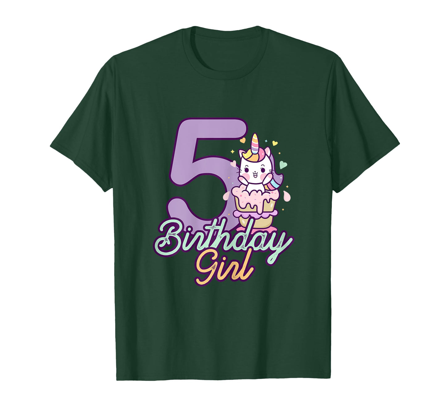 5 Years Old Birthday Girl Gifts Unicorn 5th Birthday T-Shirt