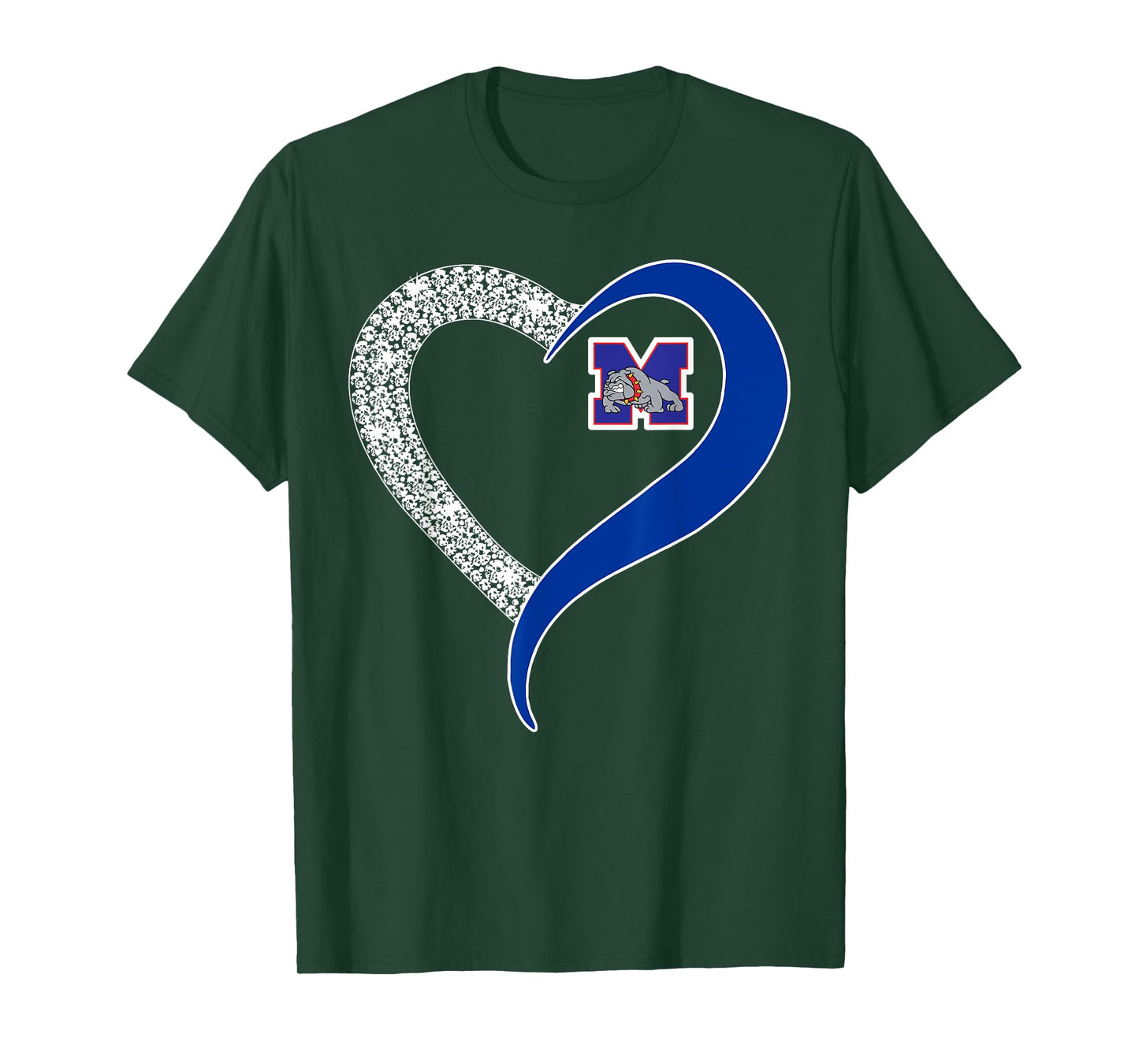 Mason Bulldogs Logo Diamond Heart HS T-Shirt