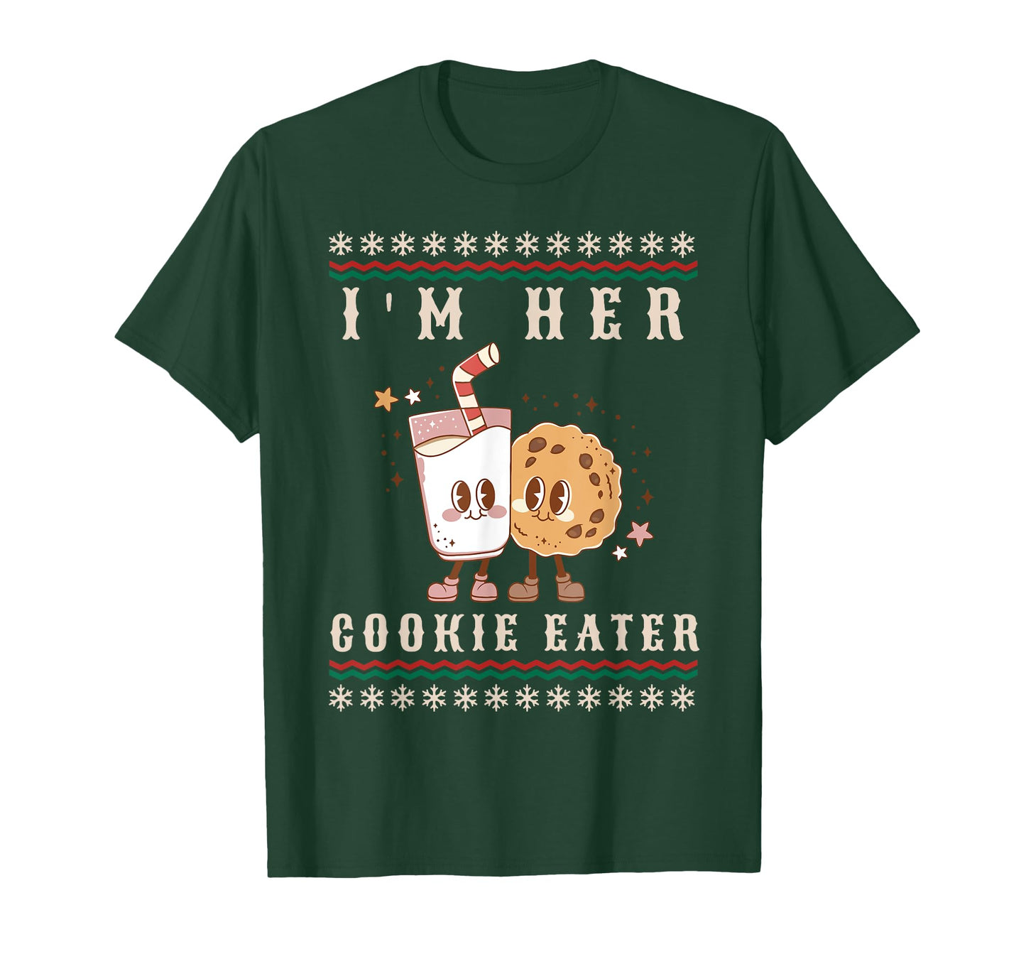 I'm Her Cookie Eater I'm His Milk Drinker Couples Christmas T-Shirt