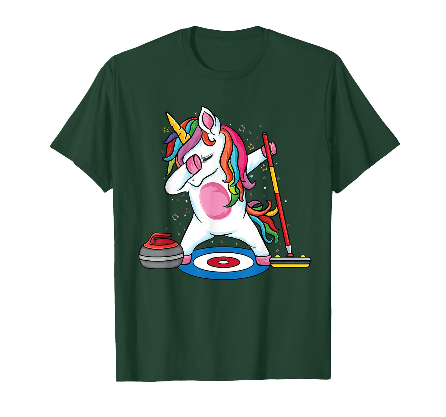 Magical Dabbing unicorn curling Player ice Sports Curling T-Shirt