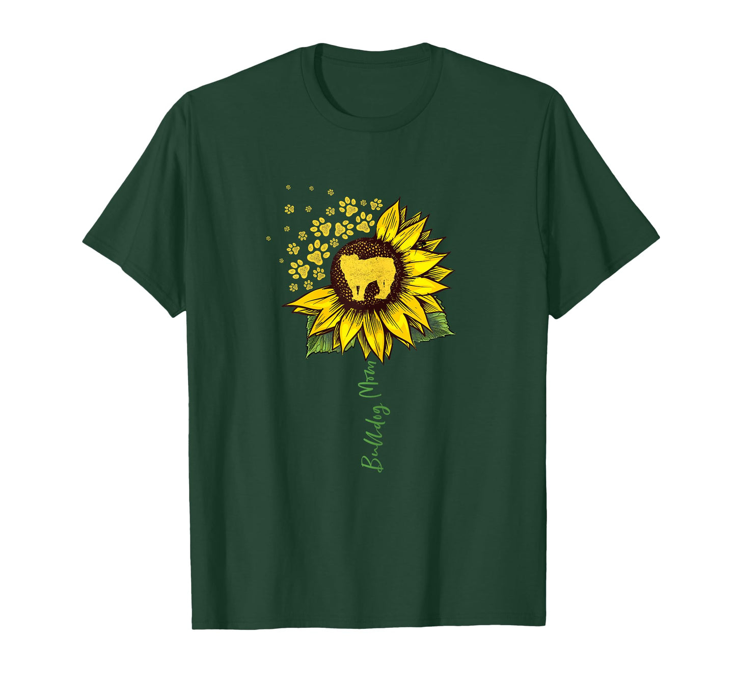 Bulldog Mom Sunflower English Bulldog Lover Gifts Dog Mama T-Shirt