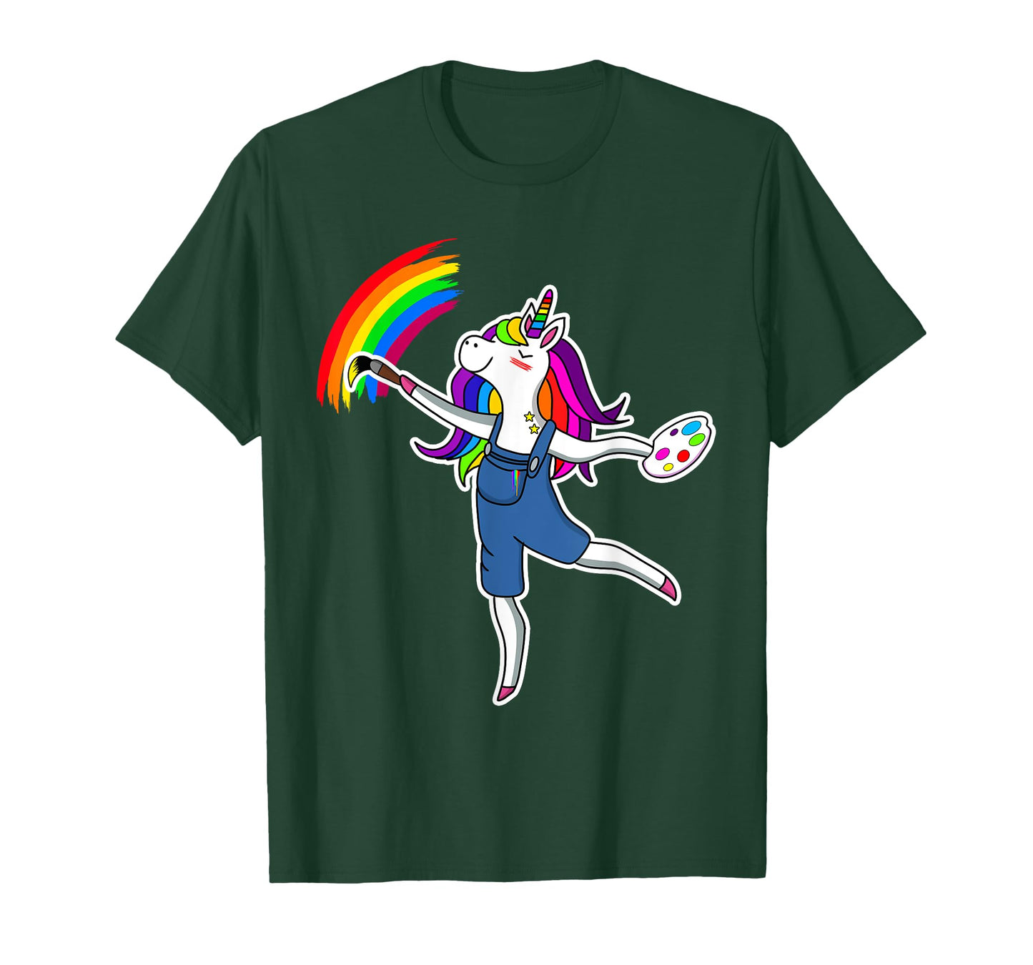 Magical Unicorn Painting Artist Rainbow Art Teacher Women T-Shirt