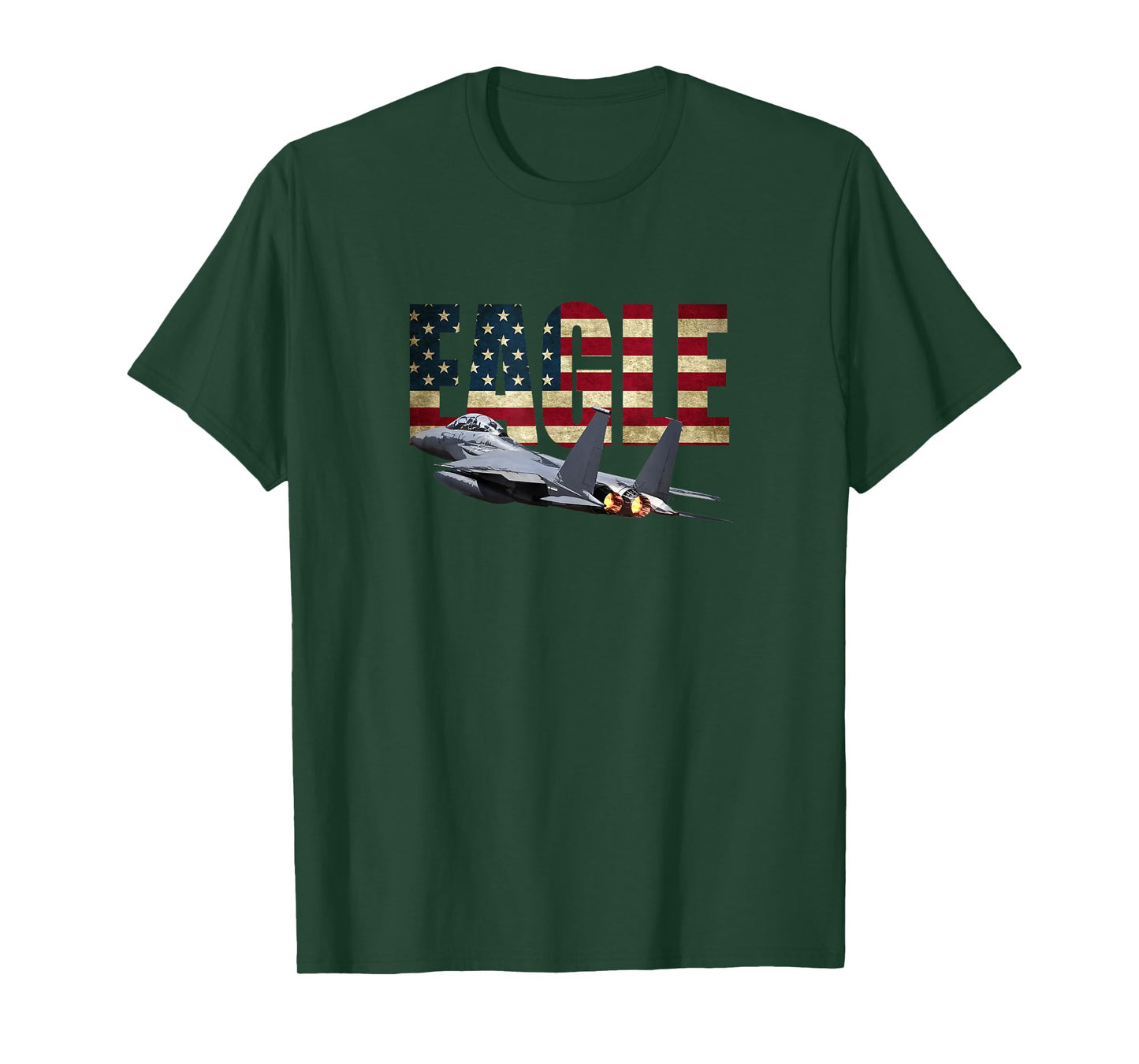 F-15 EAGLE FIGHTER PLANE JET TSHIRT US FLAG T-Shirt