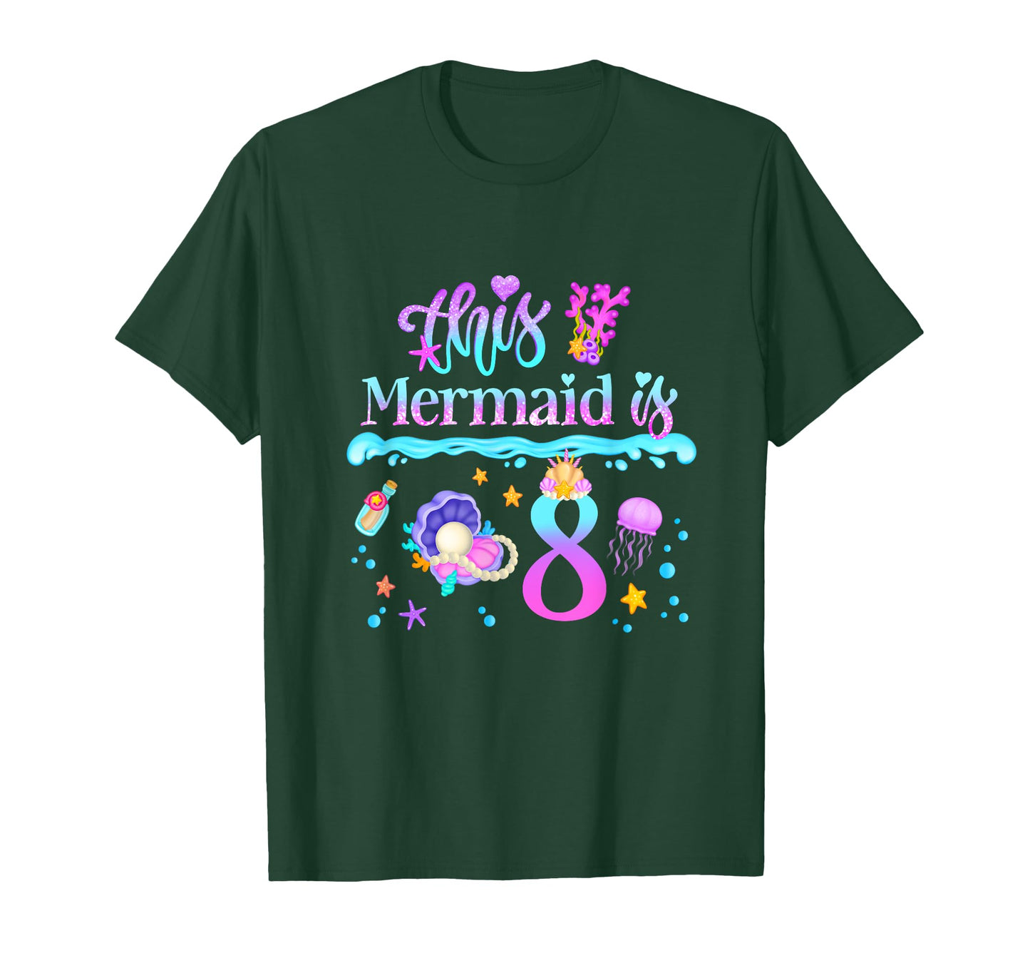 This Mermaid is 8 Years Old 8th Girls Birthday Party Kids T-Shirt