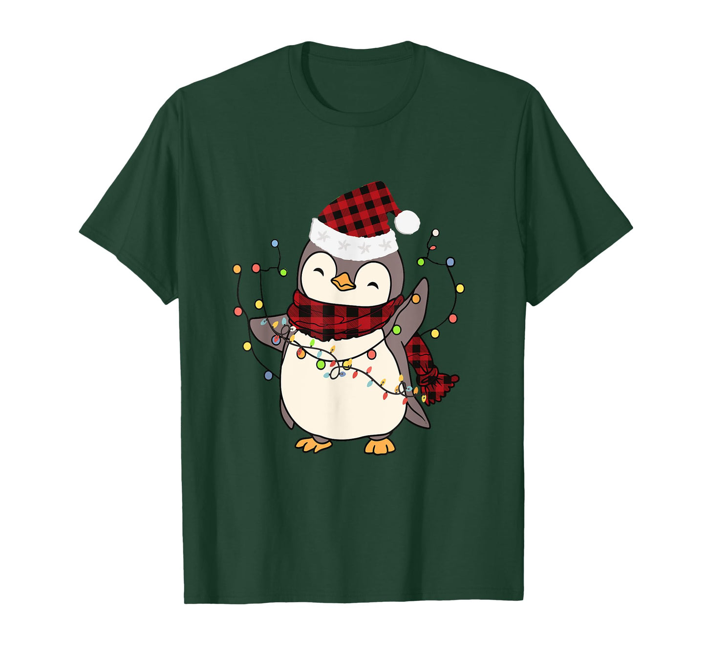 Penguin Santa Lights Christmas Pajamas Cute Penguins Xmas T-Shirt