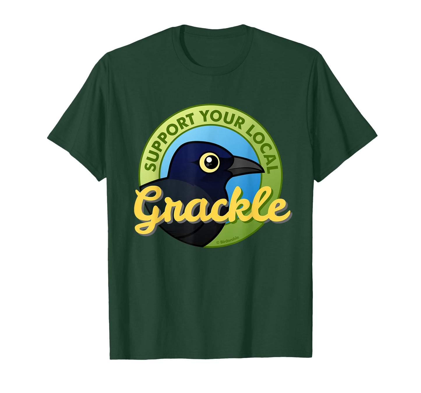 Grackle Lover Support Your Local Grackle Cartoon Funny Gift T-Shirt