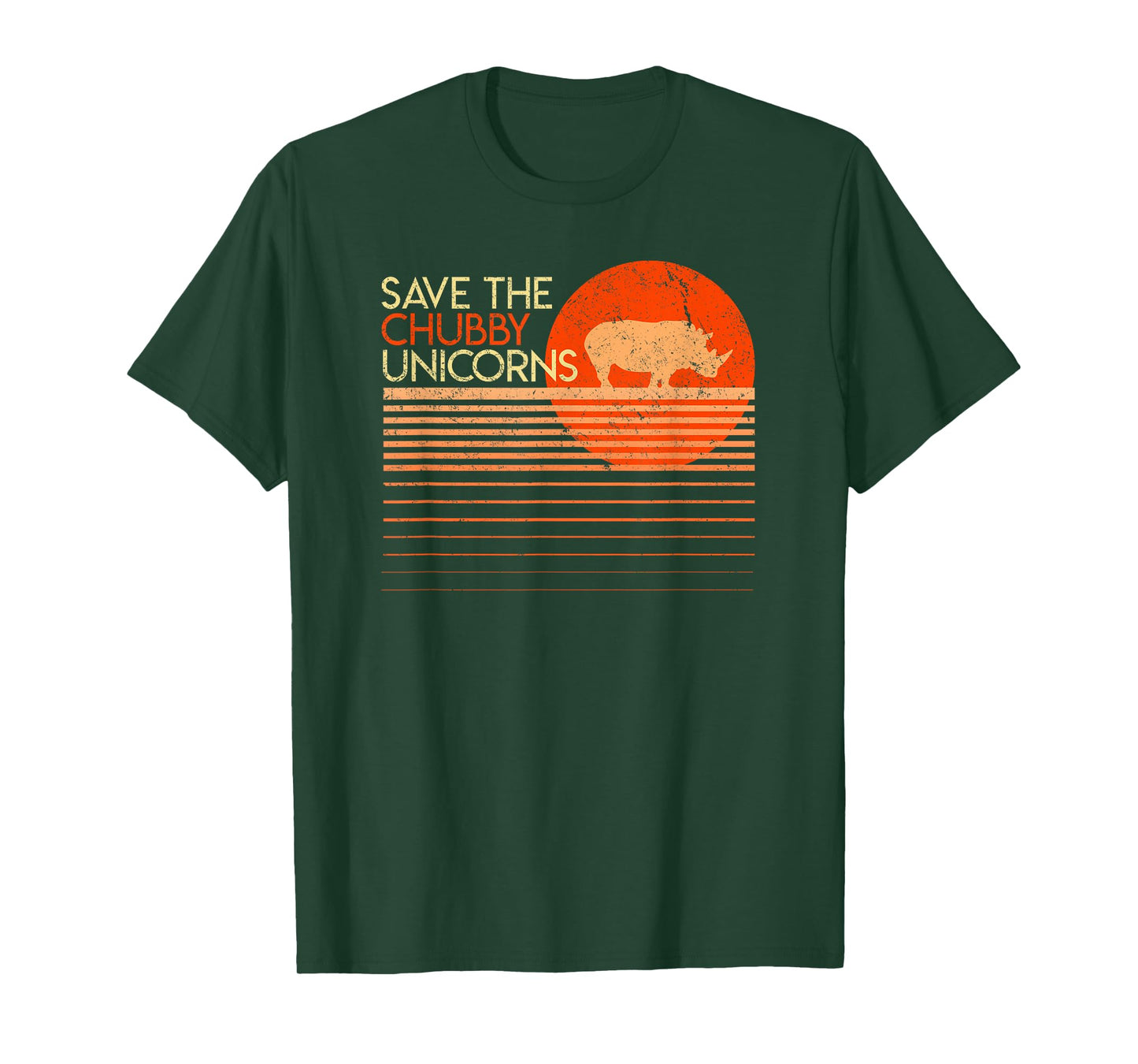 Save The Chubby Unicorns Shirt. Retro Style Rhino T-Shirt T-Shirt