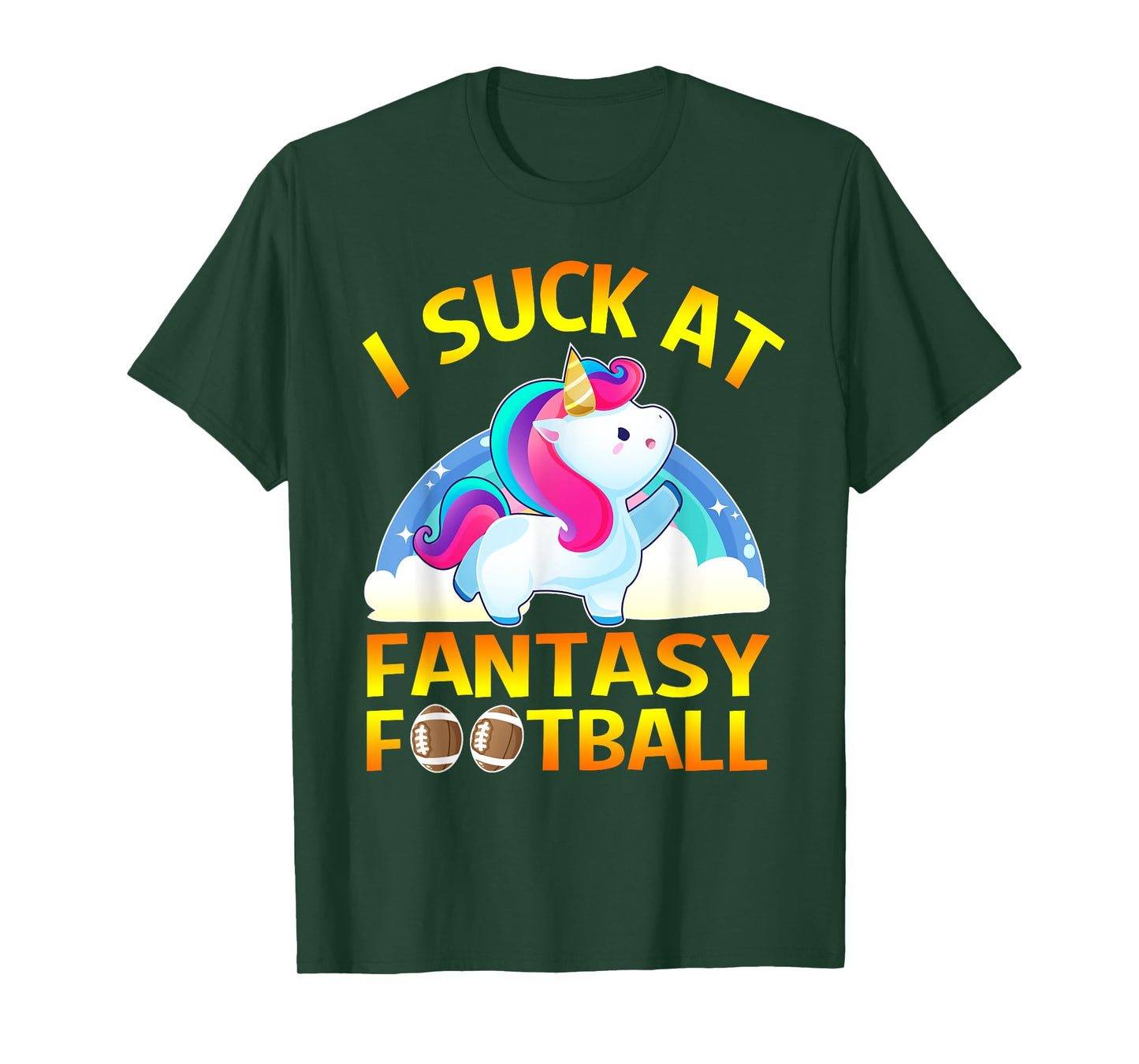 I Suck at Fantasy Football Loser Gifts Unicorn for Men T-Shirt