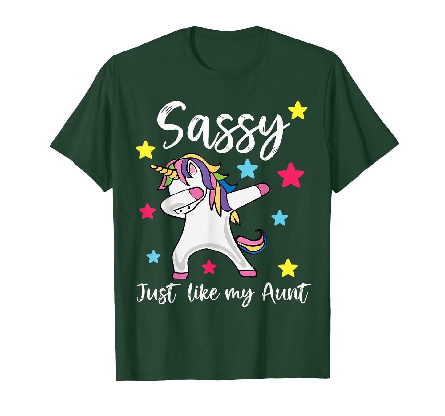Sassy Like My Aunt Unicorn Cute Matching Niece and Auntie T-Shirt