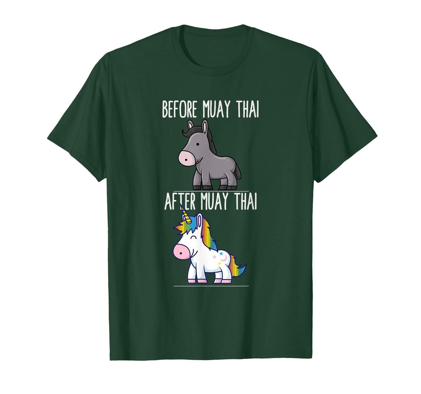 Before After Muay Thai Unicorn Fighter Boxing T-Shirt