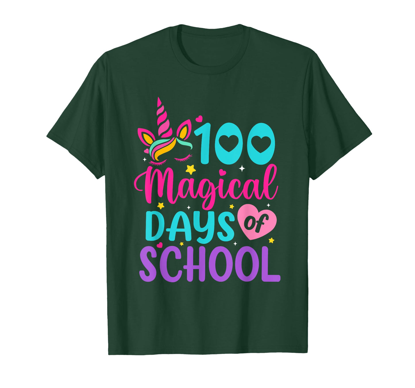 100 Magical Days Unicorn Girls Kids 100th Day Of School T-Shirt