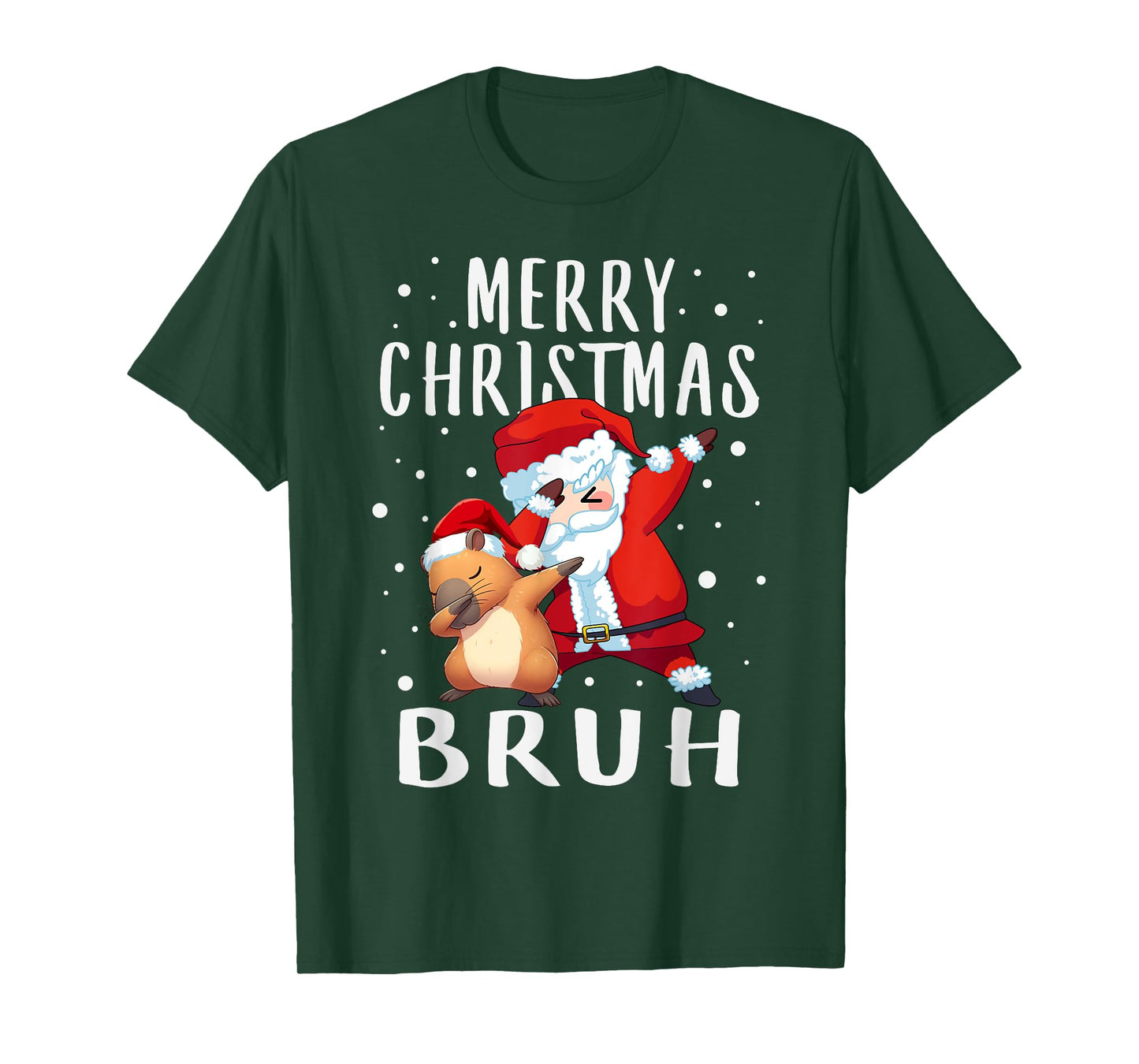 Dabbing Santa Claus Capy Merry Christmas Bruh Boy Girl Funny T-Shirt