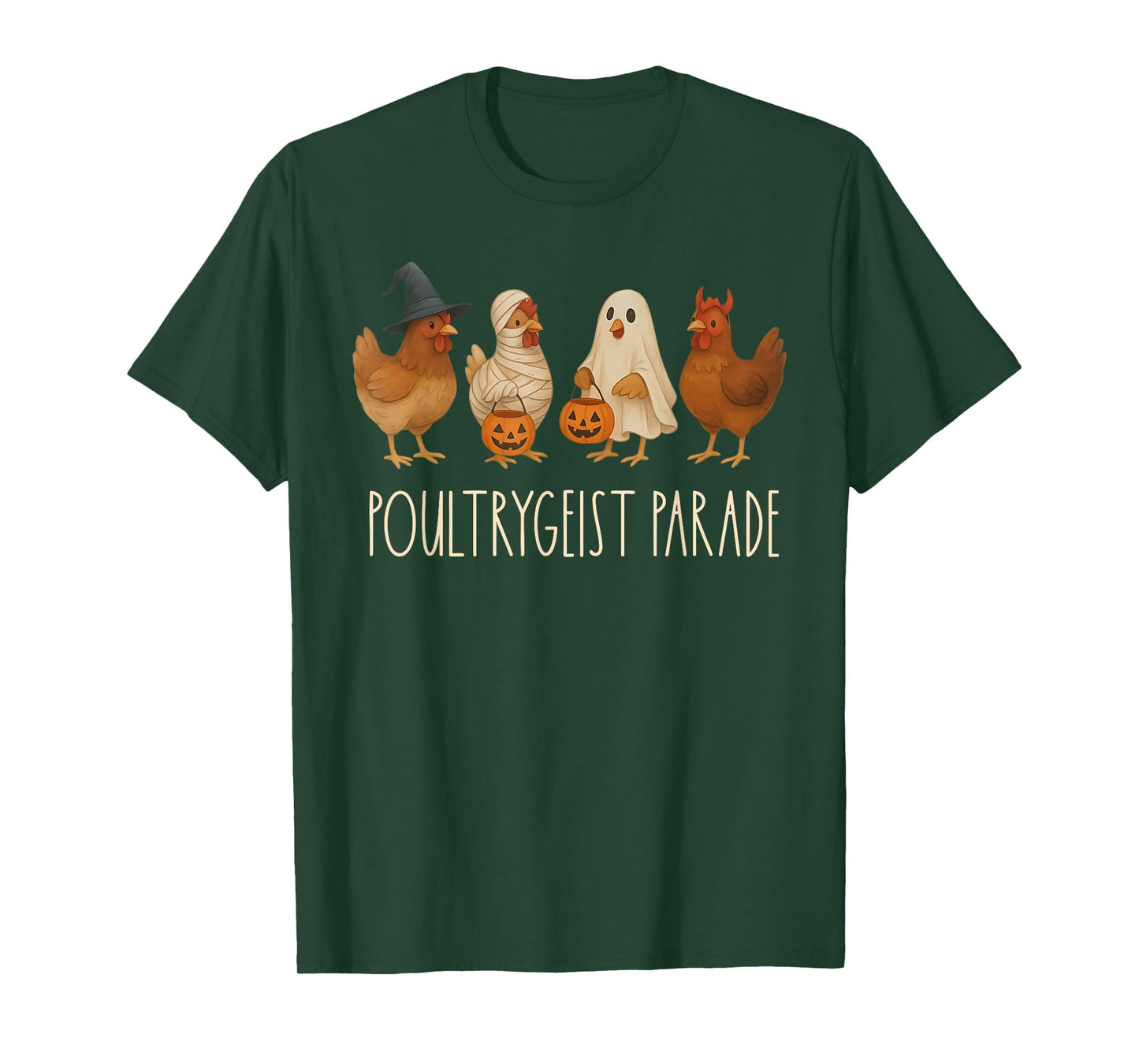 Funny Chicken Halloween Spooky Chicken Poultrygeist Parade T-Shirt