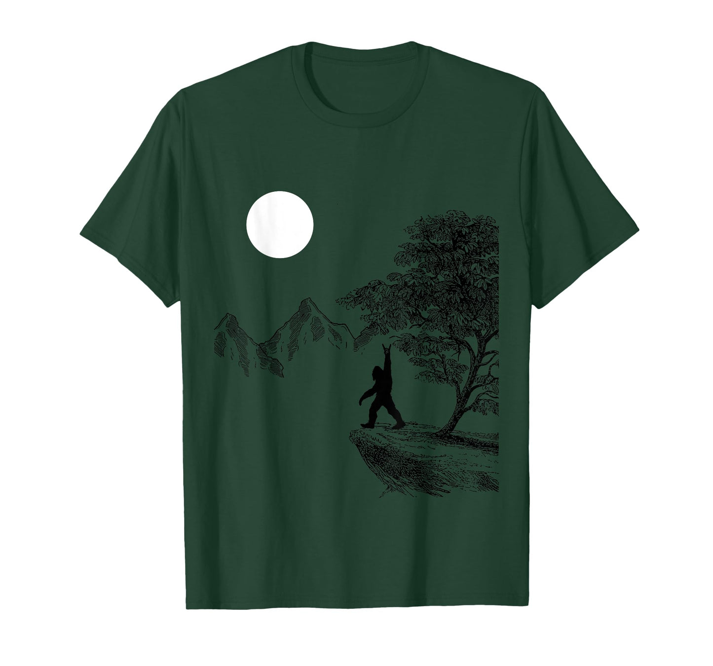 Rock On Bigfoot Hiding in Forest for Sasquatch Hunters T-Shirt