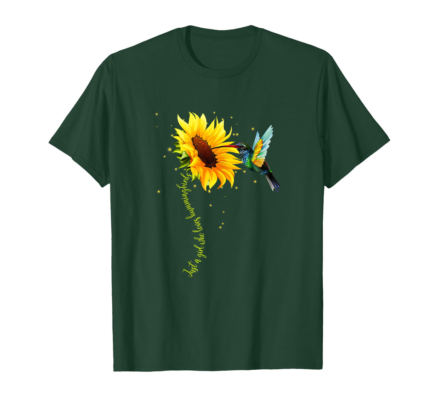 Just A Girl Who Loves Hummingbirds Shirt Bird and Sunflower T-Shirt
