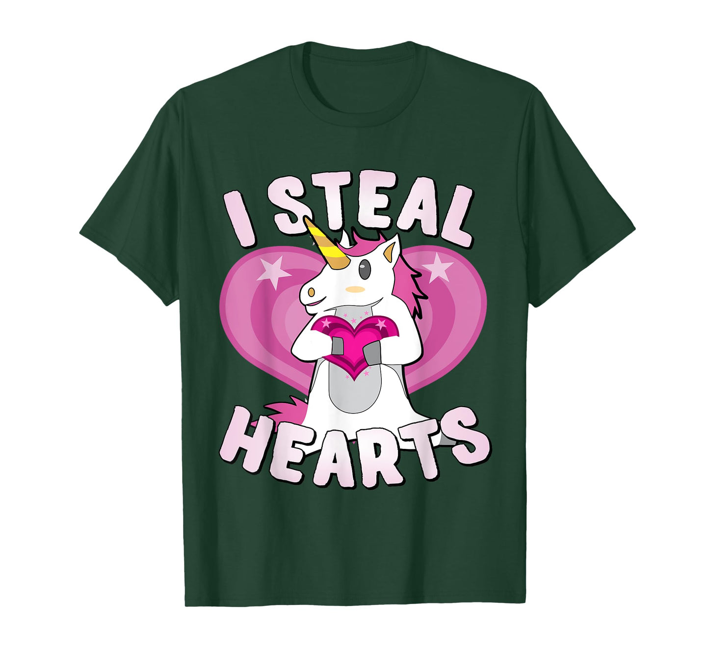 I Steal Hearts Unicorn Valentine's Day T-Shirt