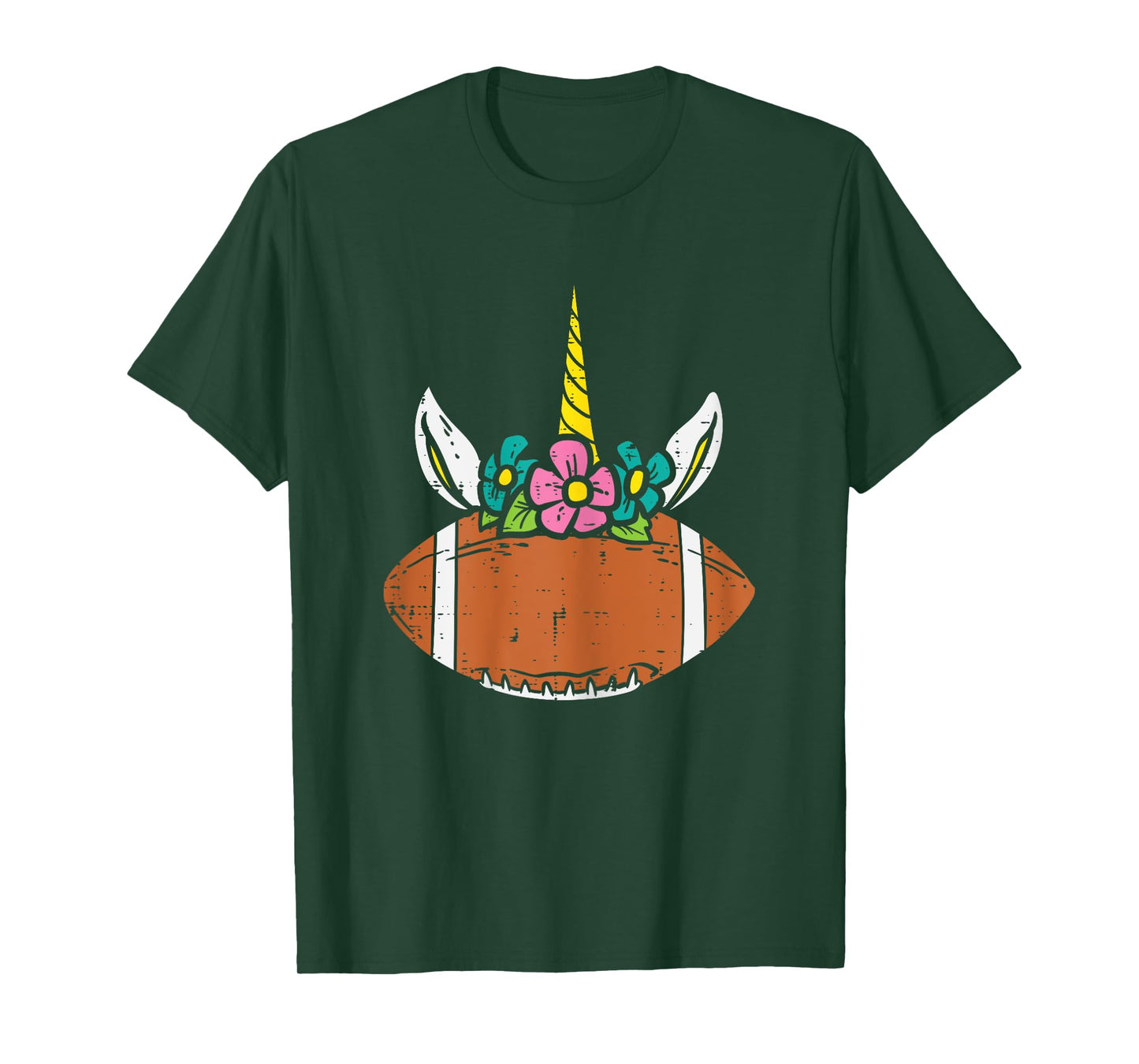 Unicorn Head American Football Cute Fan Player Girls Women T-Shirt