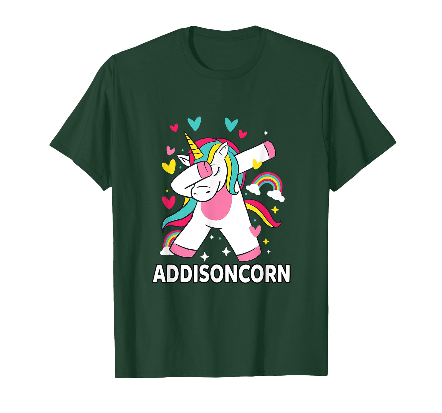 Addisoncorn Personalized Name Dabbing Unicorn Addison T-Shirt
