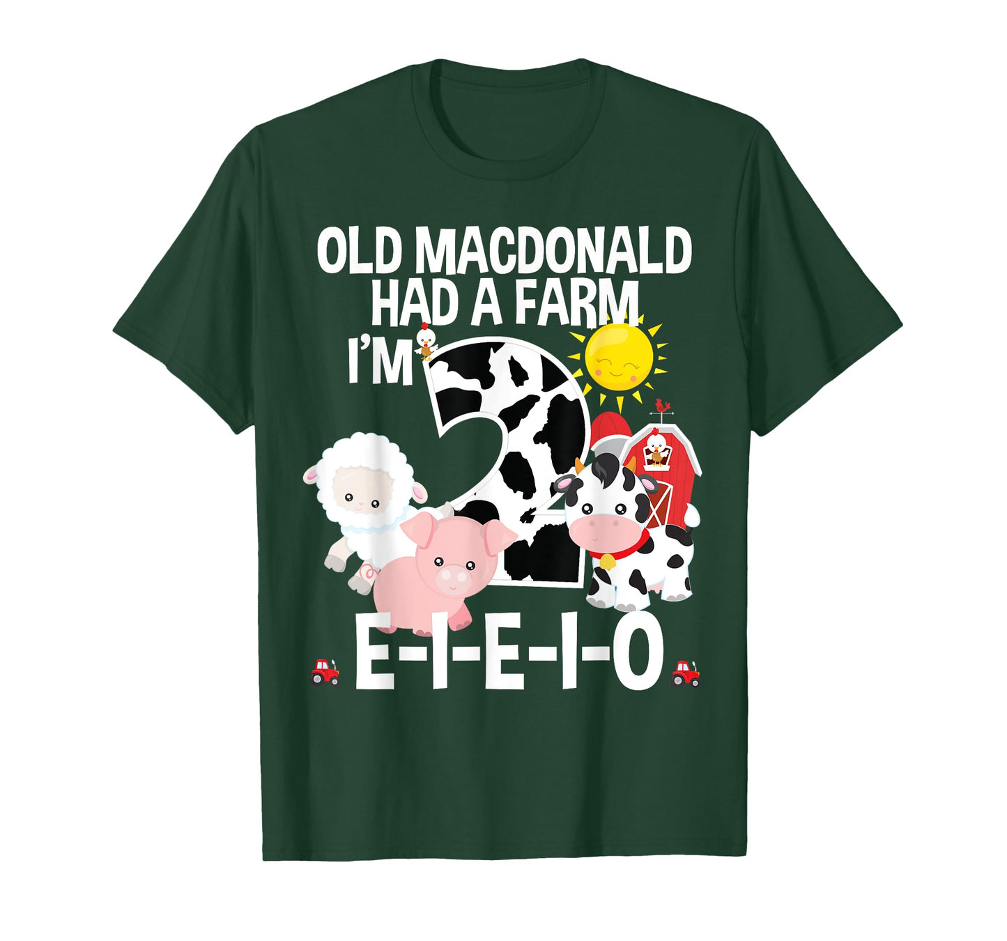 Toddler Kids Old MacDonald 2nd Birthday Party Nursery Song T-Shirt