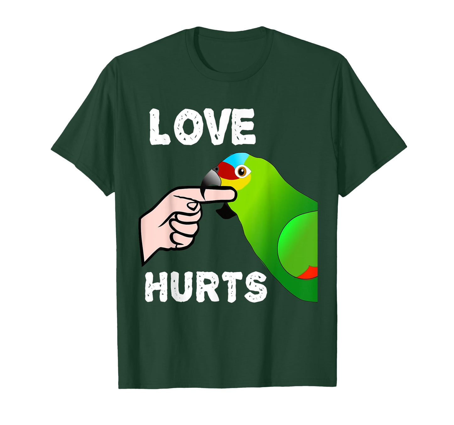 Love Hurts Red Lored Amazon Parrot T-Shirt