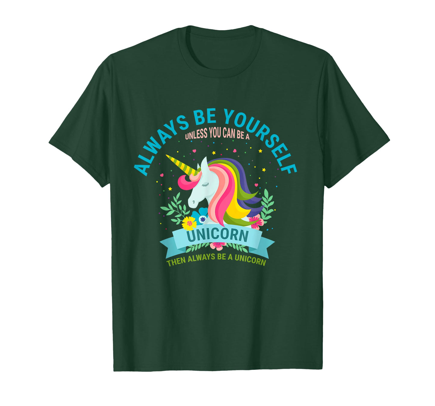 Cute Always Be Yourself Unicorn Girls T Shirt T-Shirt