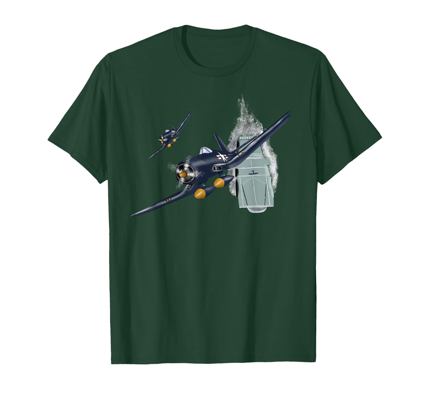 Military F&L Design Co. WW2 Planes Warbirds F4U Corsair Aircraft Carrier T-Shirt