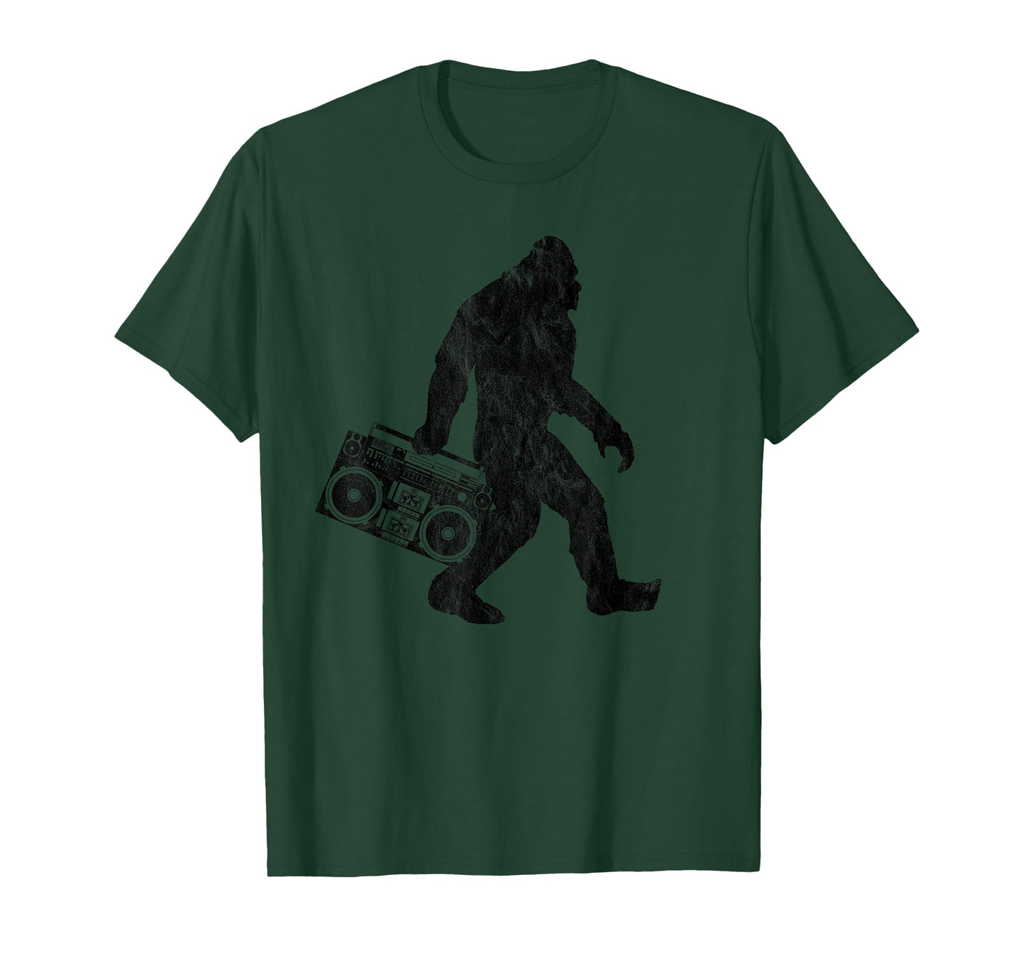 Retro Bigfoot Boom Box Radio Silhouette Graphic T-Shirt