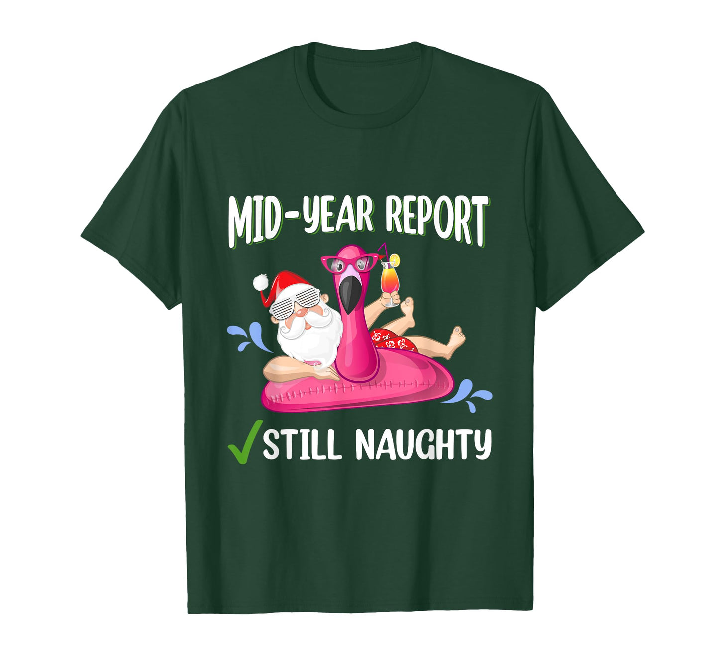 Women Men Mid Year Report Santa Christmas in July T-Shirt