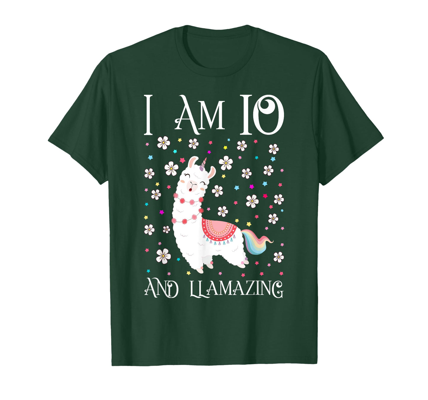 10 Years Old Girl Llama Gift 10th Birthday Llamazing Kids T-Shirt