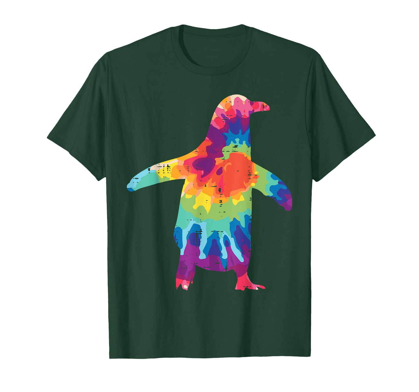 Penguin Silhouette Tie Dye Retro Groovy Hippie Men Women Kid T-Shirt