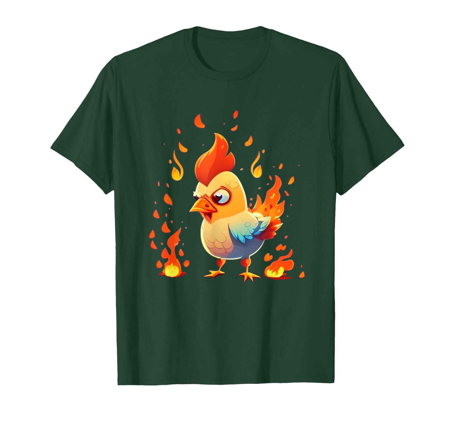 Funny looking Fire Chicken T-Shirt