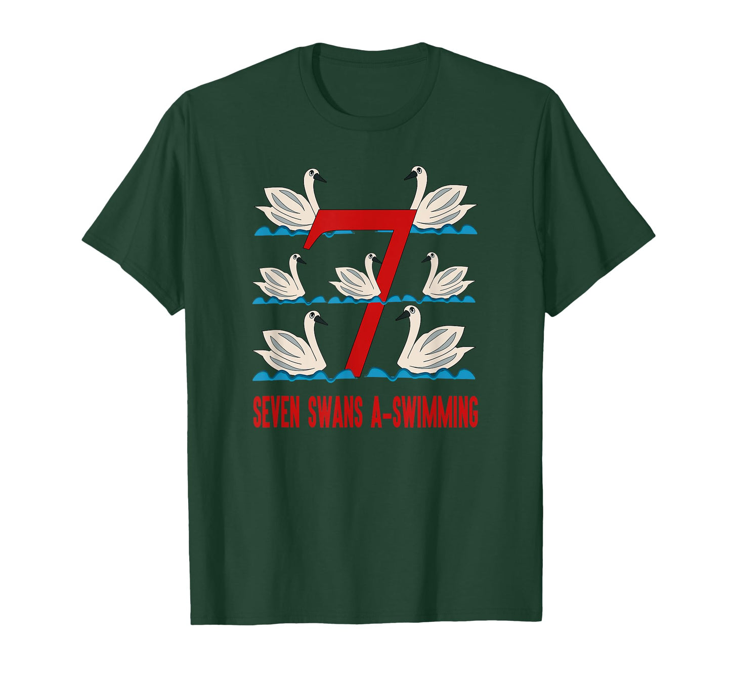 Seven Swans A-Swimming T-Shirt Song 12 Days Christmas Tee T-Shirt