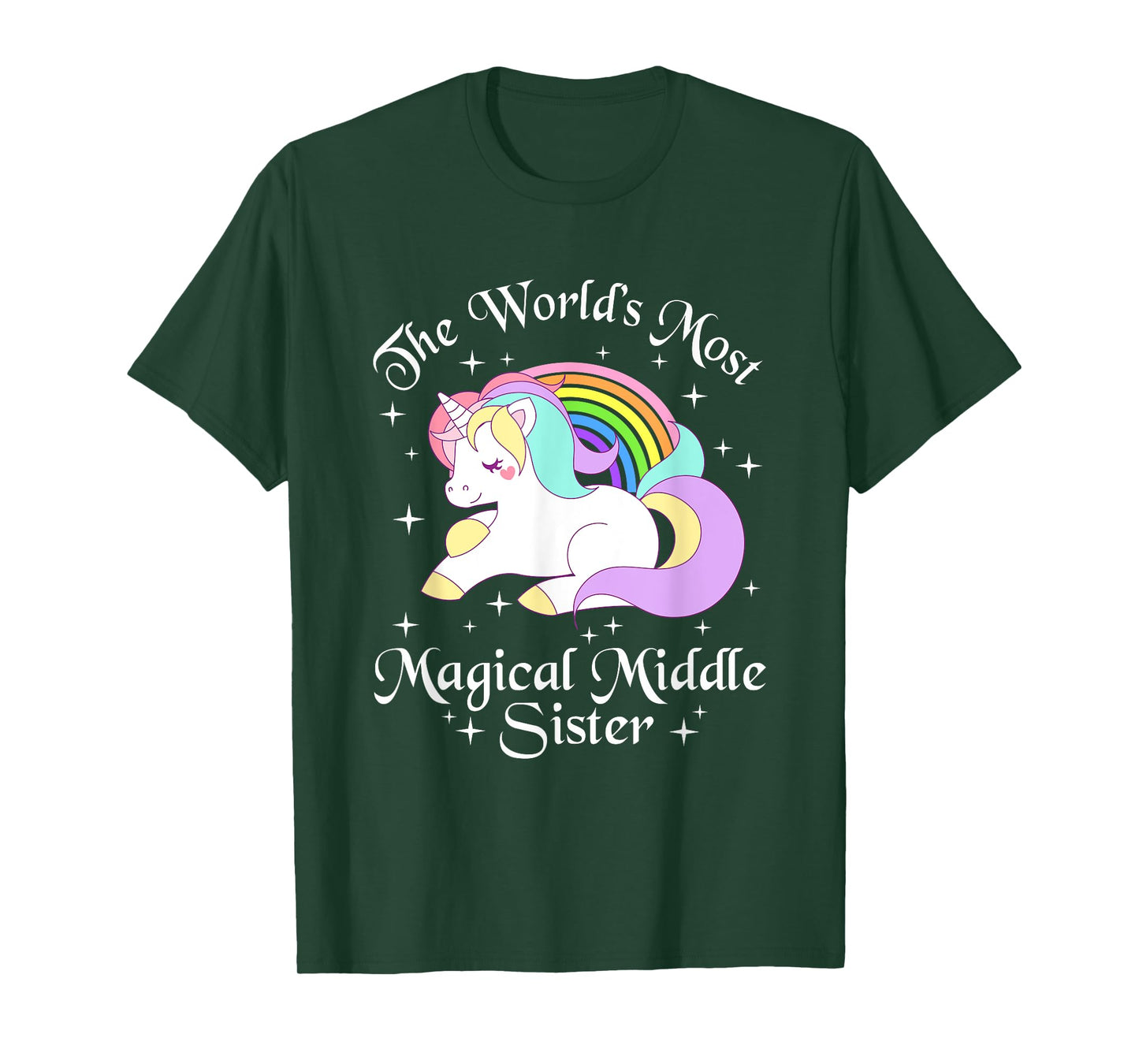 Magical Middle Sister T-Shirt Unicorn Sister Gifts Girls Tee T-Shirt